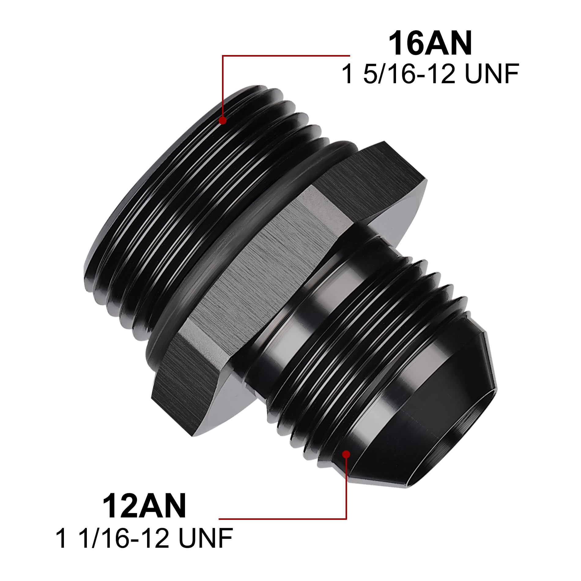 Evil Energy 12An Flare To An16 Orb Male O-Ring Fitting Adapter