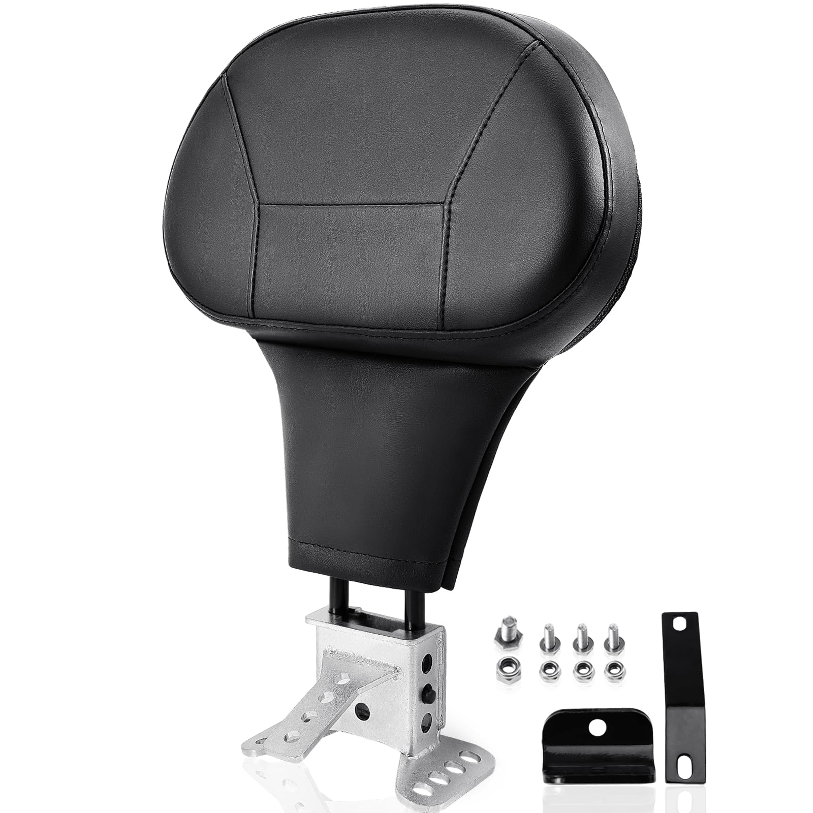 Kekykm Detachable Driver Rider Backrest For 2009-2024 Harley Davidson Touring Street Glide Road King Road Glide Ultra Limited Quick Release Comfort Stitch Backrest Pad W/Plug-In Mounting Kit