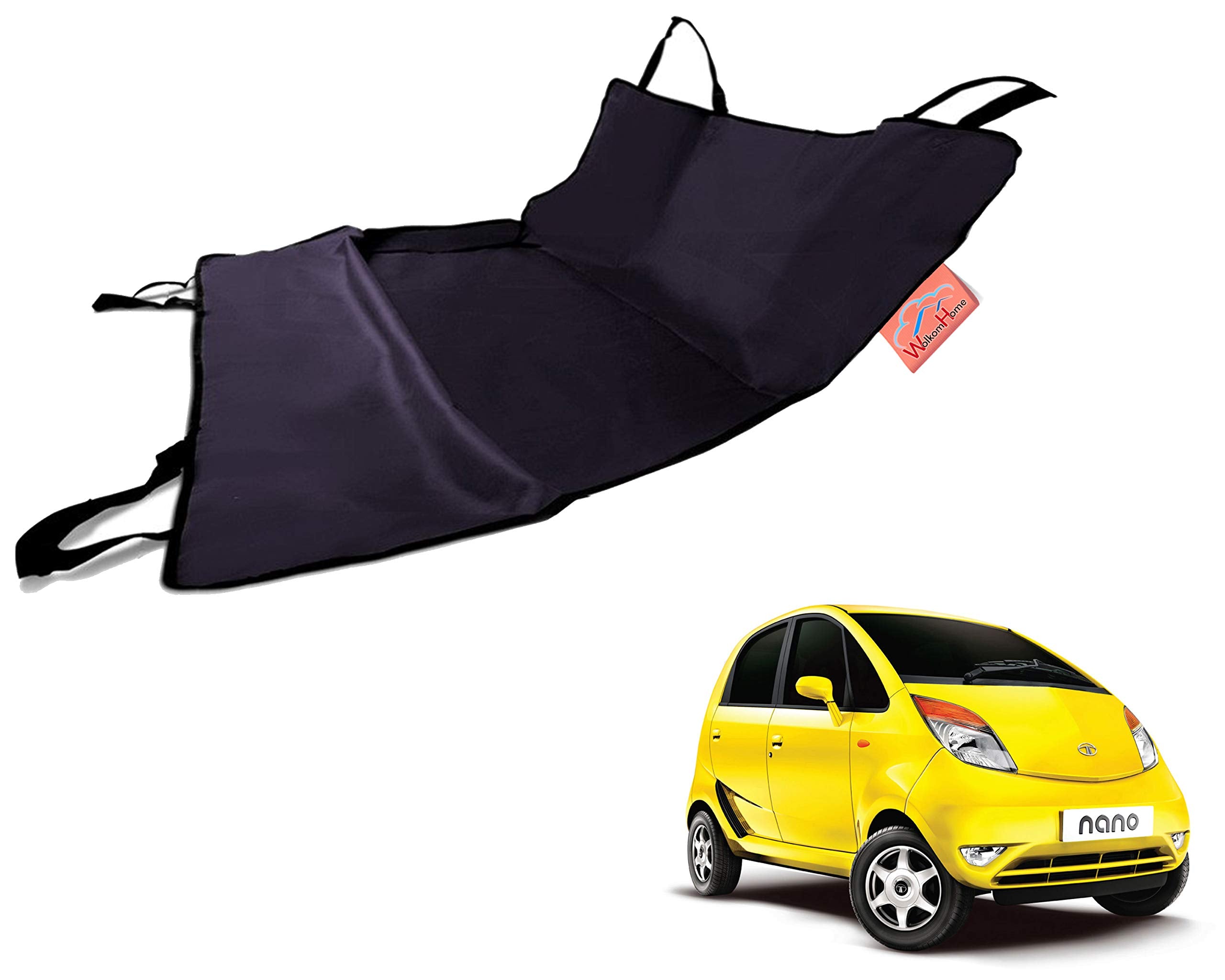 WolkomHome 100% Waterproof Car Pet Rear Seat Cover Dog Hammock Make Black Red for Tata Nano