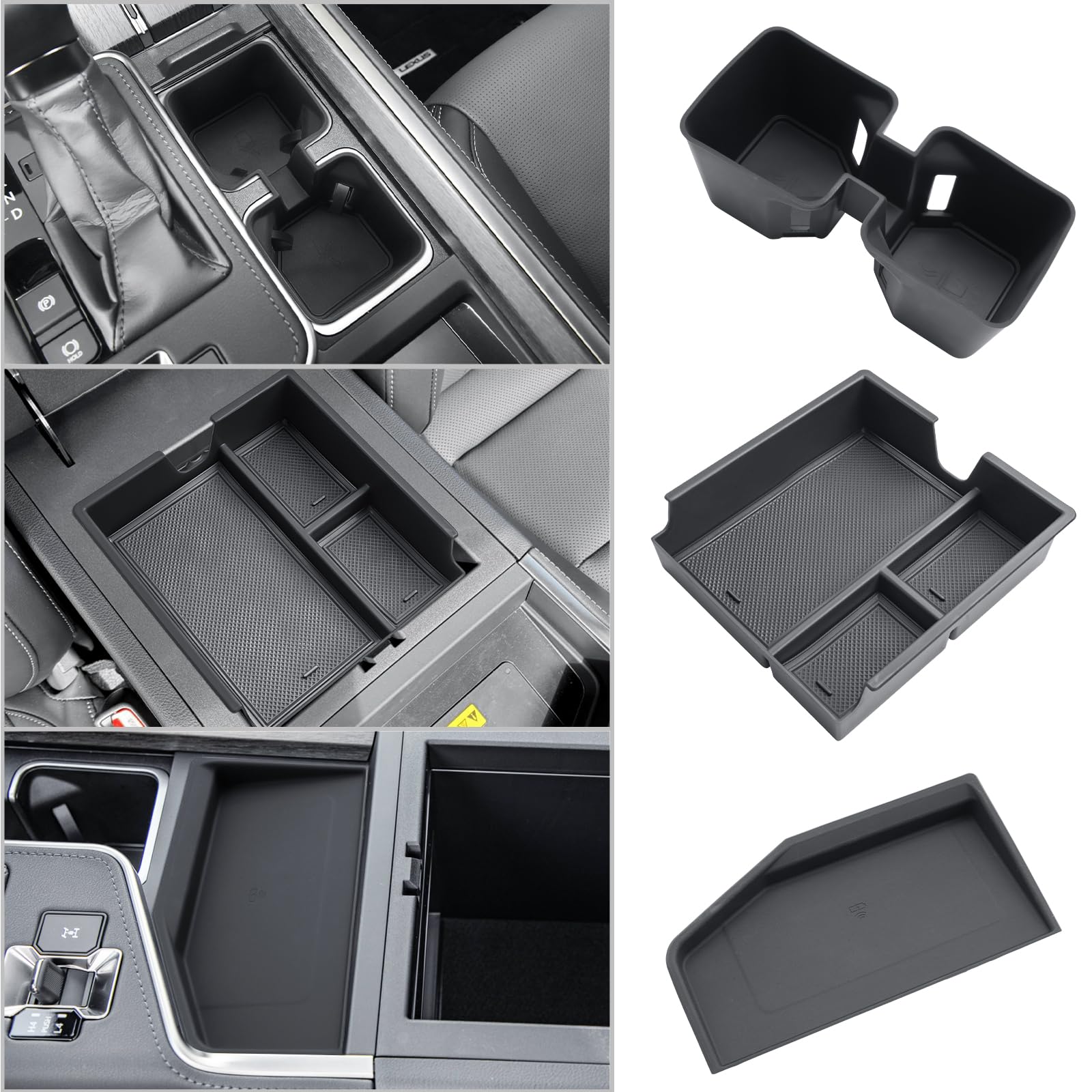 Cdefg 3Pcs Compatible With 2024 2025 Lexus Gx 550 Center Console Organizer Tray Gx 550 Accessories Middle Console Cup Holder Wir