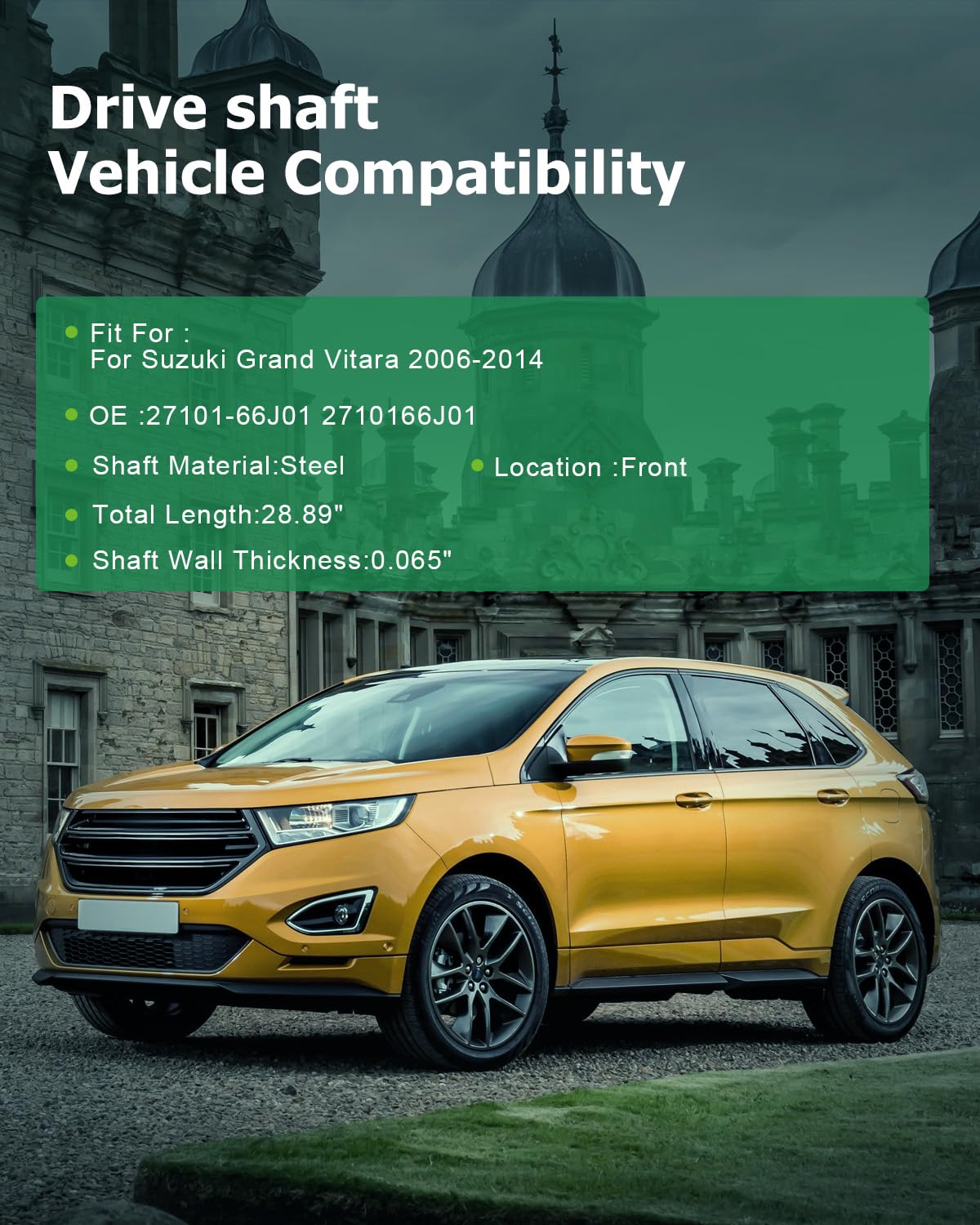 Scitoo?28.89''?Steel Front Driveshaft Assembly Drive Shaft Prop Shaft For Suzuki Grand Vitara 2006-2014,Oe# 27101-66J01 2710166J