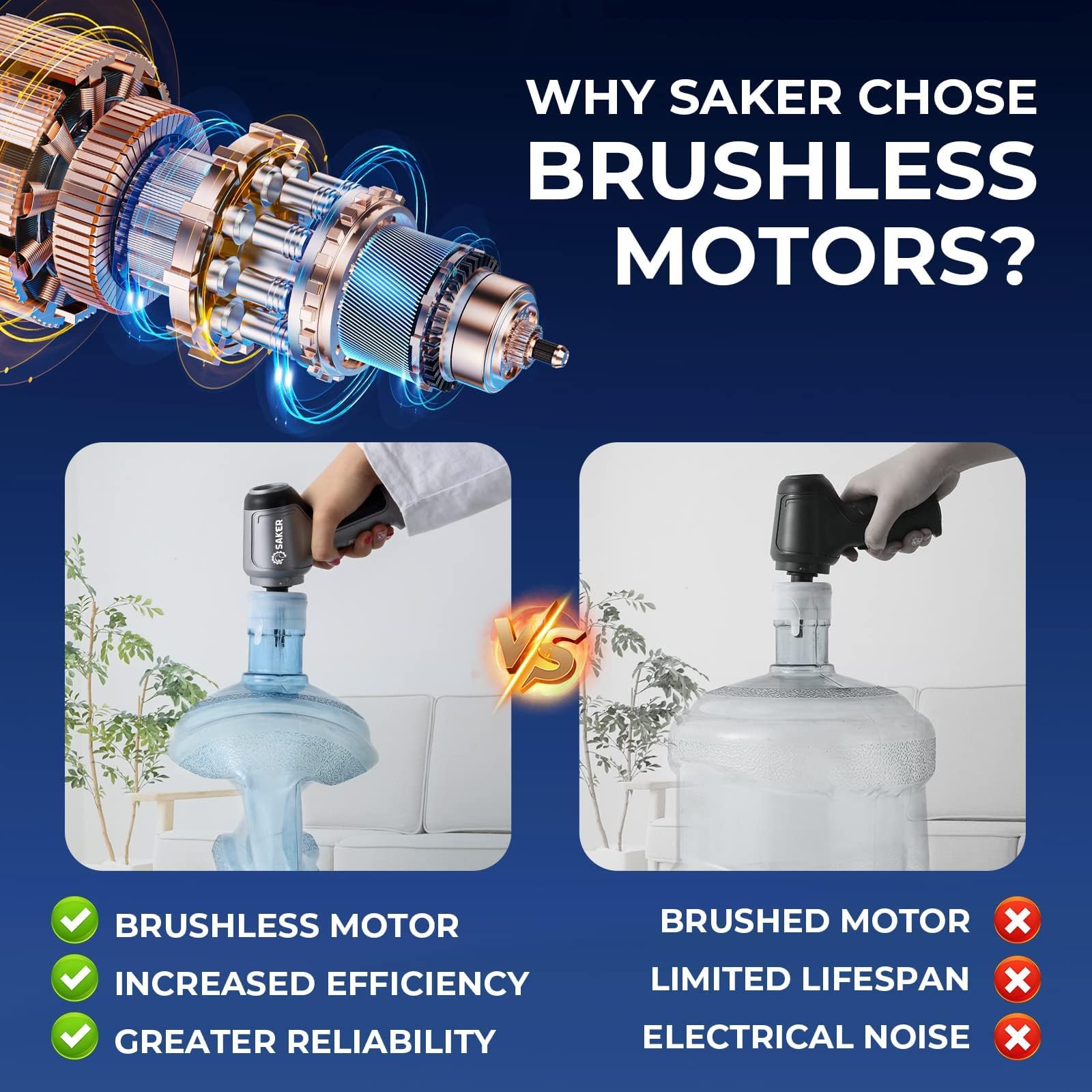 Saker Car Vacuum Portable Cordless 3 In 1 Handheld Car Vacuum 15000Pa High Power With Brushless Motor And Typec For Car,Office,Home Cleaning Hl107B