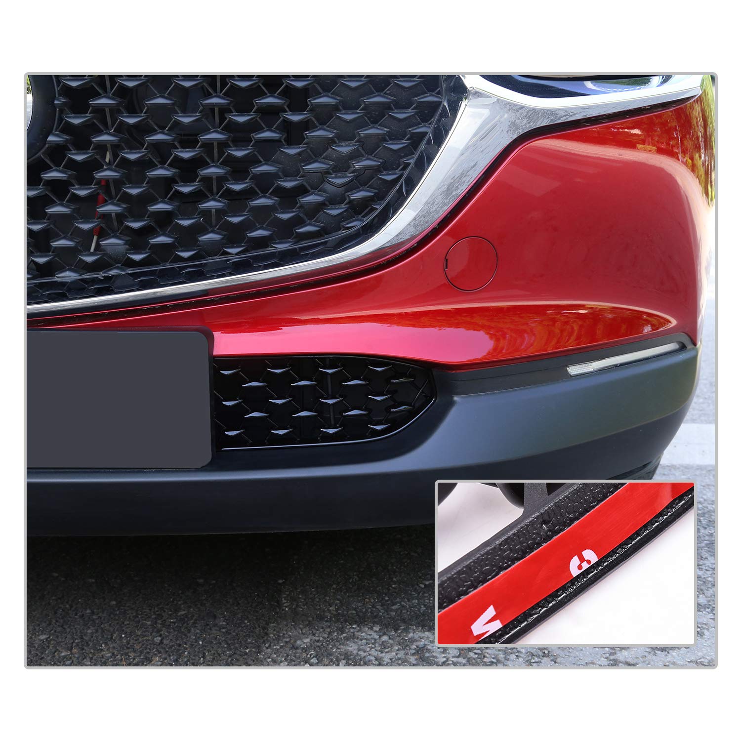 Cdefg Cx30 Front Grill Mesh Inserts Trims Front Grille Guard For 2019 2020 2021 2022 2023 Mazda Cx-30 Car Exterior Accessories Abs Material(2Pcs) (320Mm For Cx30 Preferred Grilles)