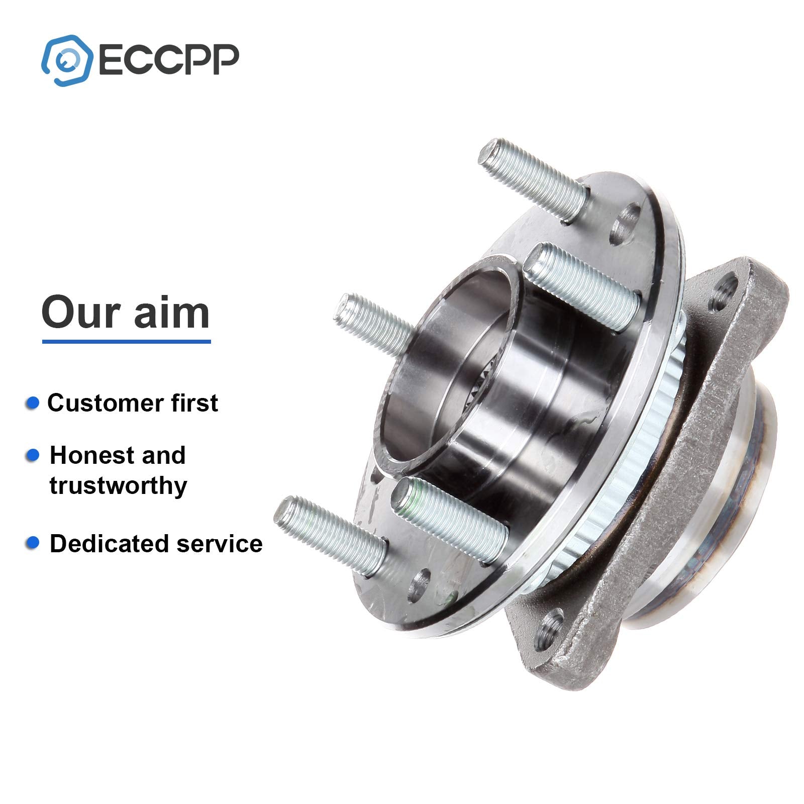 ECCPP Replacement for Wheel Bearing Hub 513061 Hub Bearing Assembly Hub Assemblies Front Axle 5 Lugs 4WD with ABS Sensor for Che