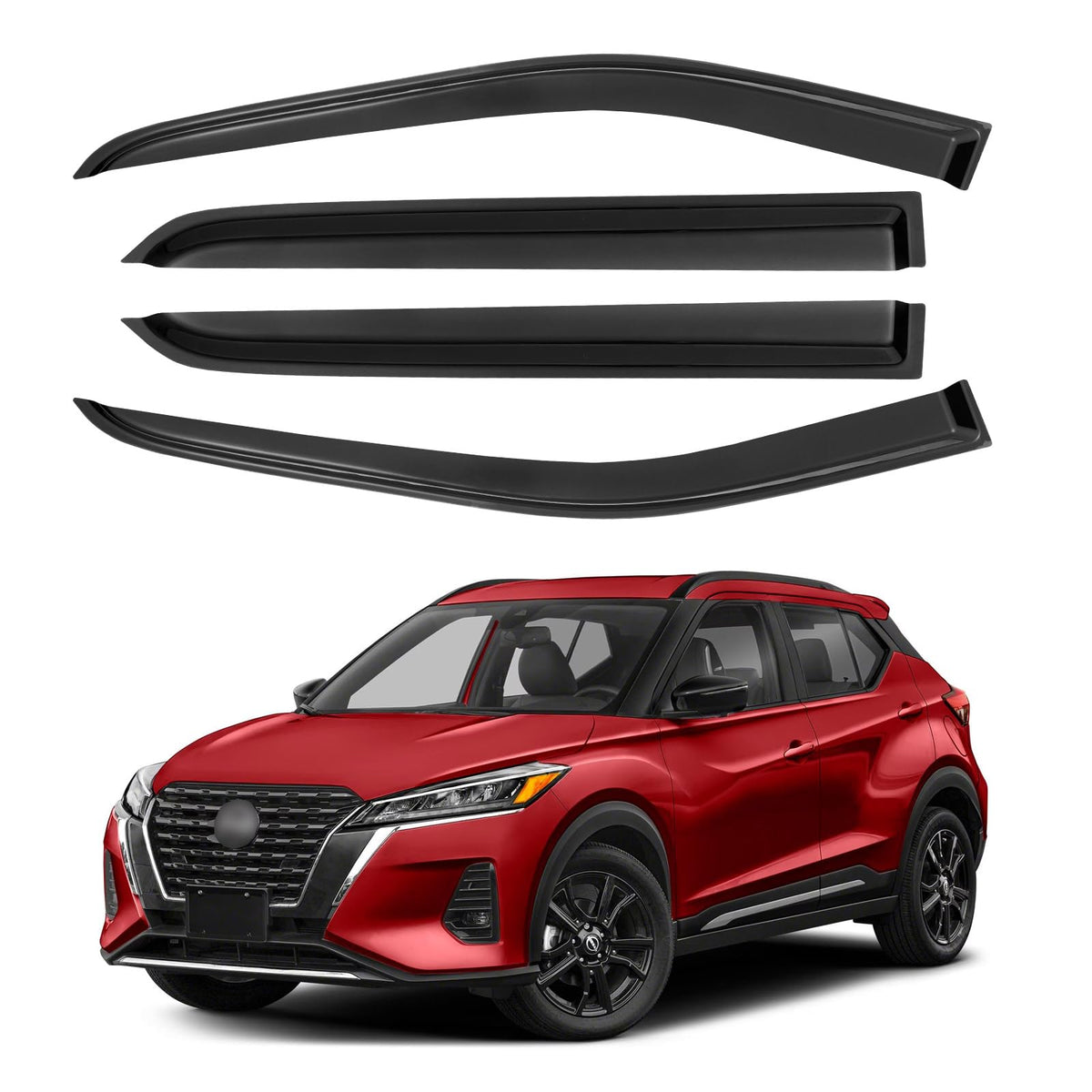 Window Visors Rain Guards for 2018 2019 2020 2021 2022 2023 2024 Nissan Kicks, Out-Channel Window Vent Wind Deflectors Visors Sh