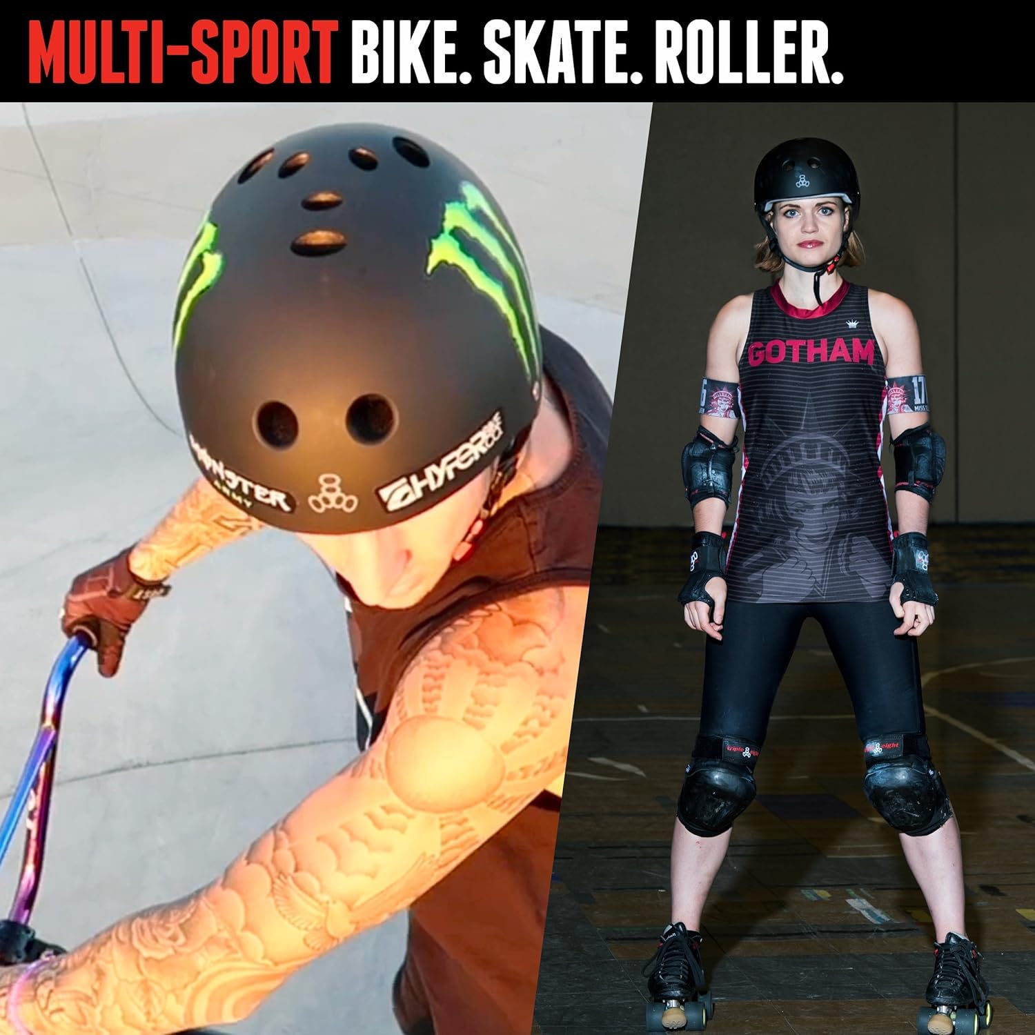 Triple Eight The Certified Sweatsaver Helmet For Skateboarding, Bmx, Roller Derby And Roller Skating, Pink Glossy, Xs/S