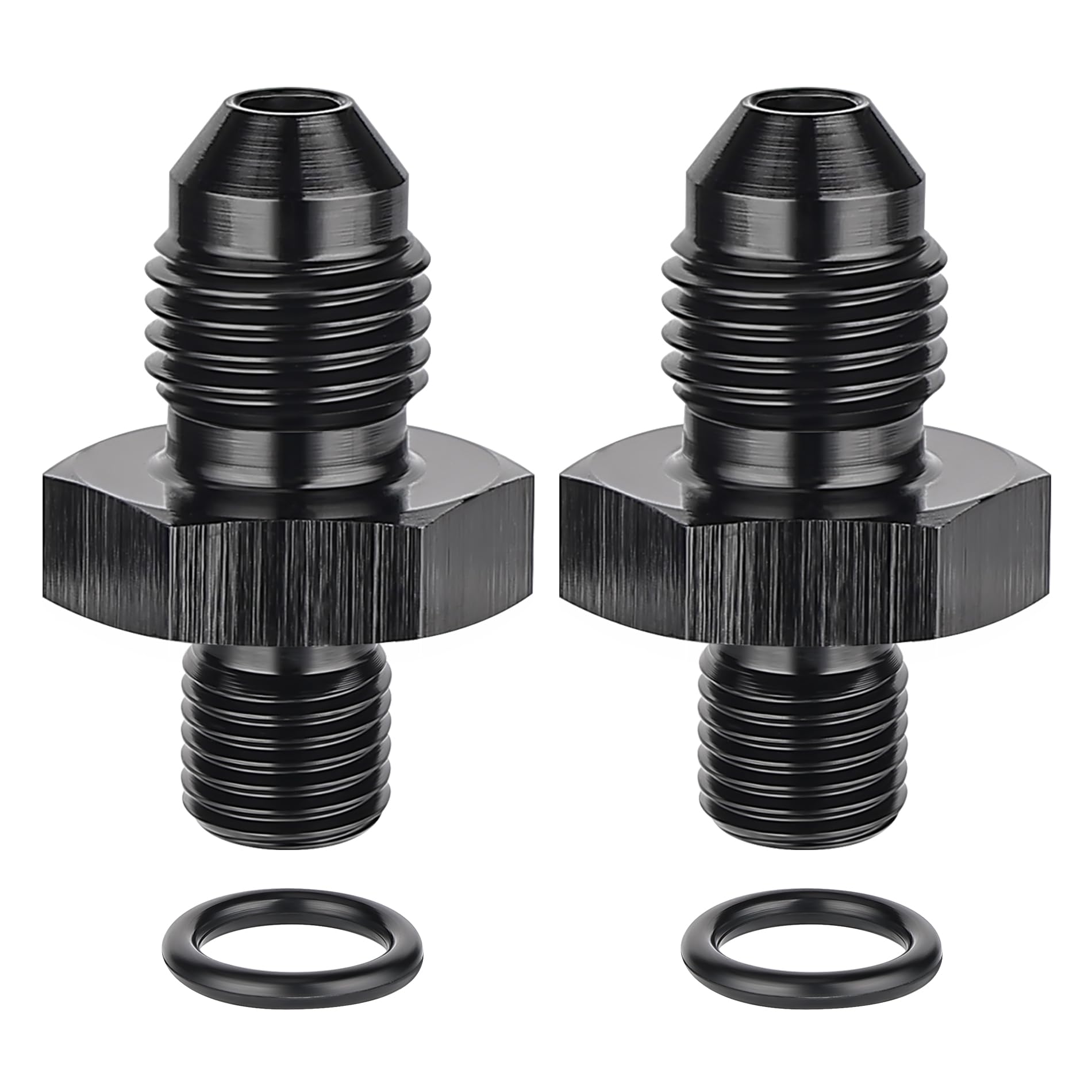 Evil Energy 3An Male Flare To M6 X 1.0Mm Male Metric Fitting Adapter Aluminium Alloy 2Pcs