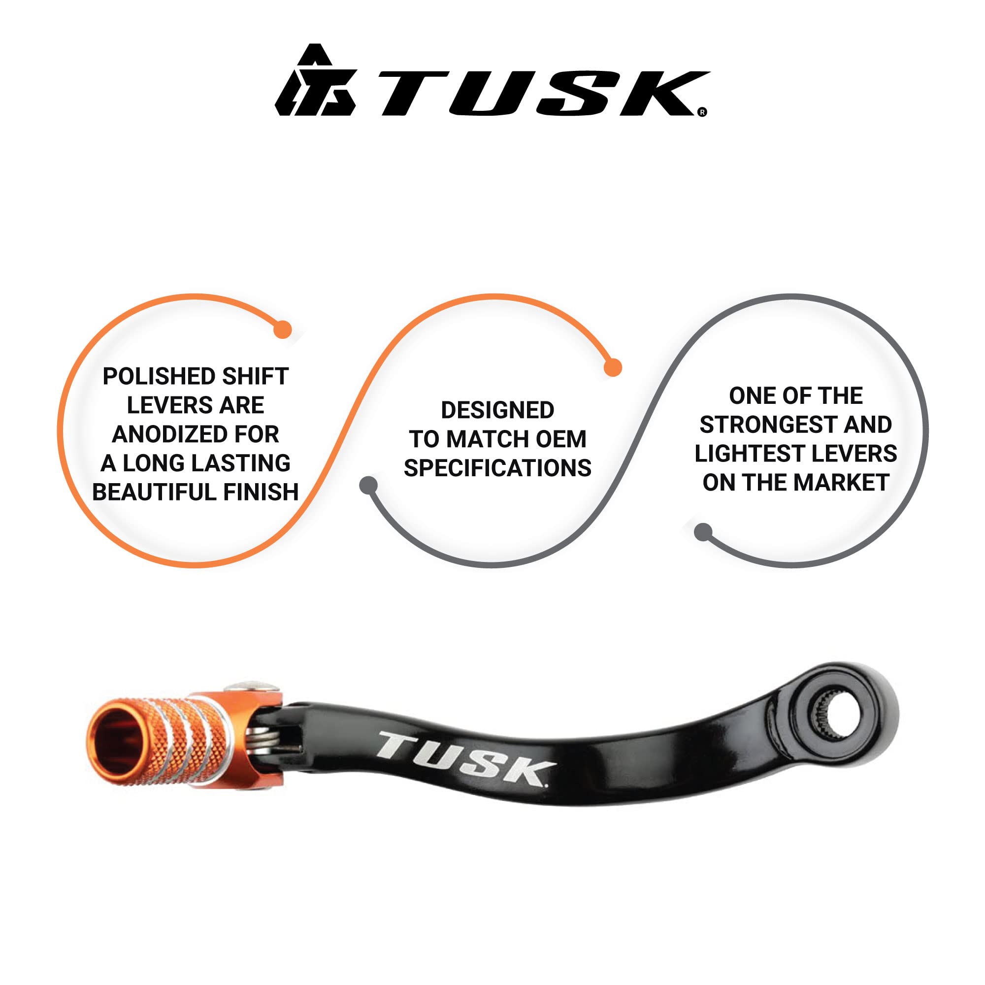 Tusk Folding Shift Lever Black/Orange Tip For Ktm 350 Xcf-W 2012-2016,2020-2022