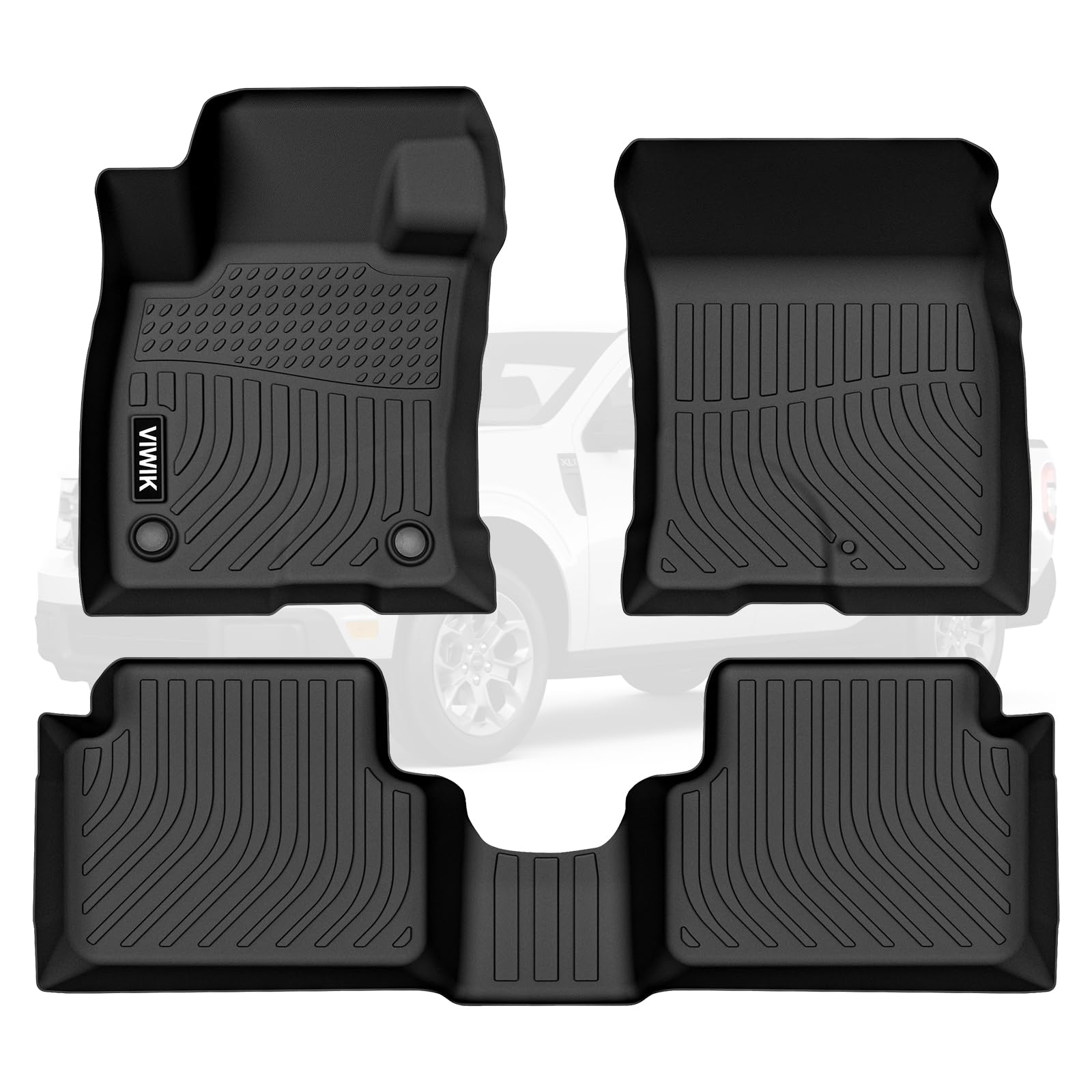 Viwik Floor Mats For Ford Maverick Hybrid 2025-2022 Heavy Duty Protection, Tpe Anti-Slip Car Mats All Weather Custom Floor Liner