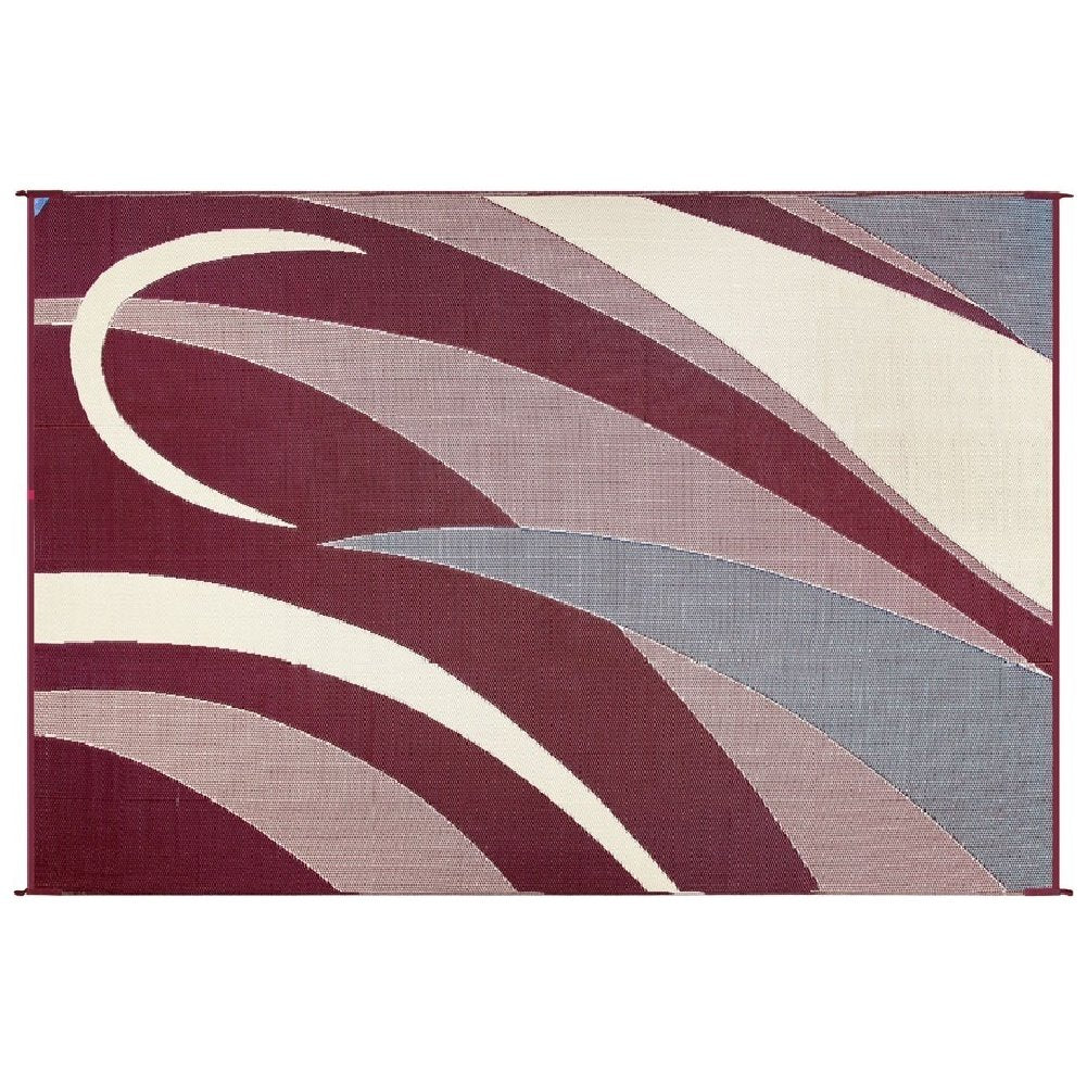 Stylish Camping Ga5 Burgundy/Black 8-Feet X 12-Feet Graphic Reversible Mat