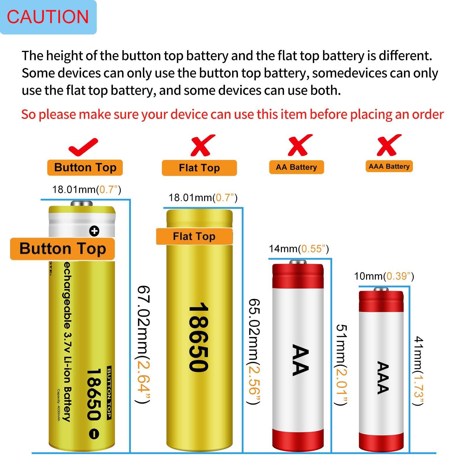 6 Pack 18650 Rechargeable Battery 5000mAh With 18650 Battery Charger,Smart Charger 2 Slot for 3.7V Rechargeable Batteries