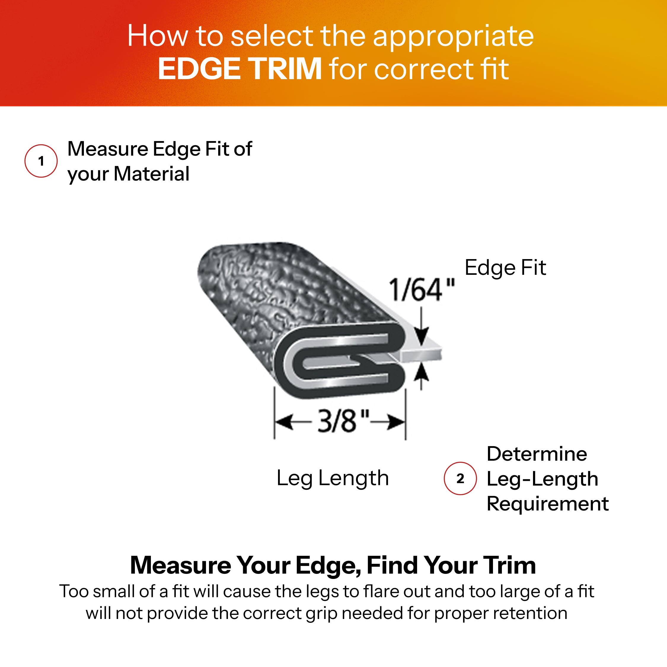 Trim-Lok Edge Trim - Fits 1/64    Edge, 3/8    Leg Length, 250 Length, Black, Pebble Texture - Flexible Pvc Edge Protector For S