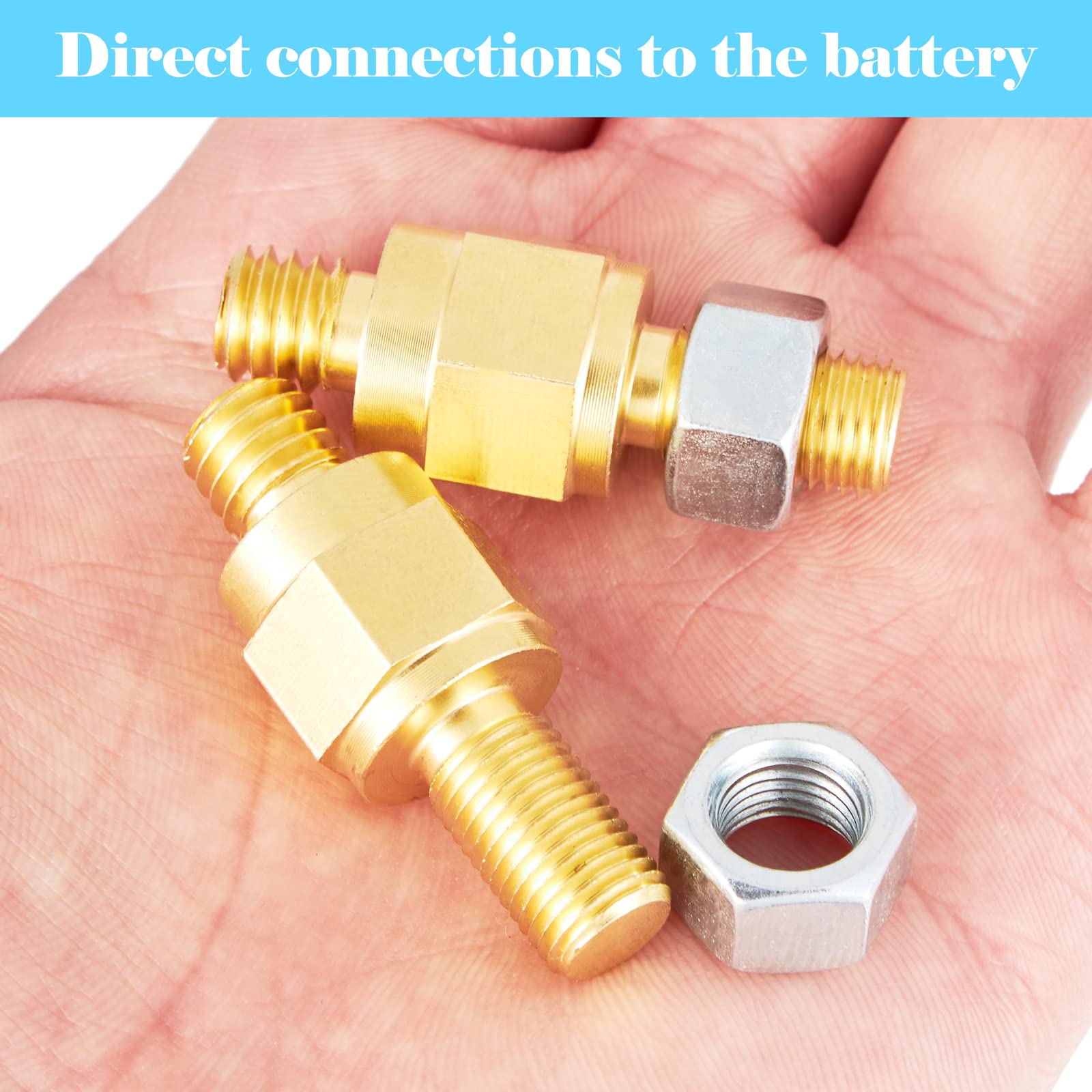 Long Stud Side Post Battery Terminal Bolt Compatible with GM and Other Accessories to Battery,Standard Battery Post Stud Extende