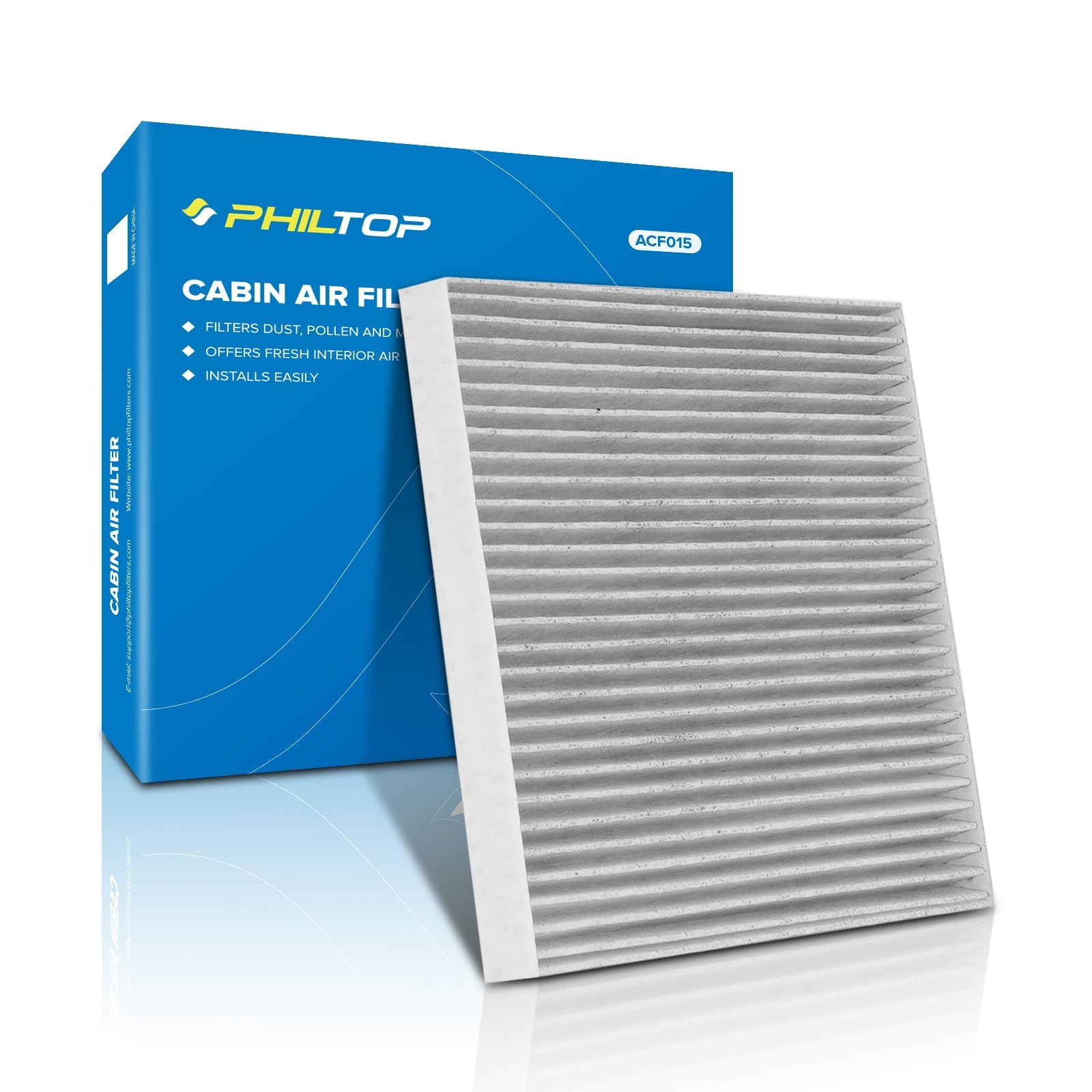PHILTOP Cabin Air Filter, Replacement for CF11819, Sonata 2011-2015, Optima 2011-2015, Equinox 2010-2017, Santa Fe(Sport/XL), Te