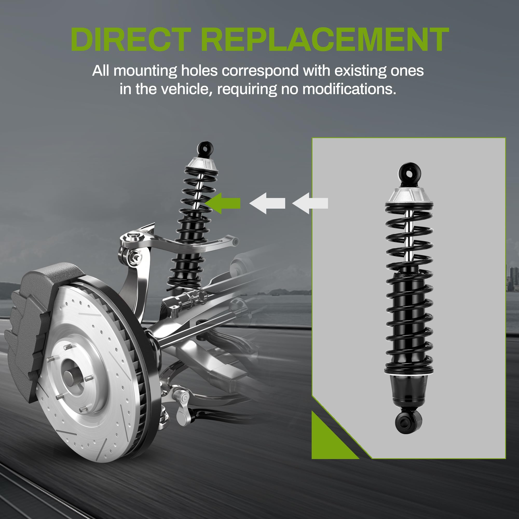 Autosaver88 Rear Load Shocks And Strut Compatible With 1995-2007 Chrysler Town & Country, 1995-2007 Dodge Grand Caravan/Caravan