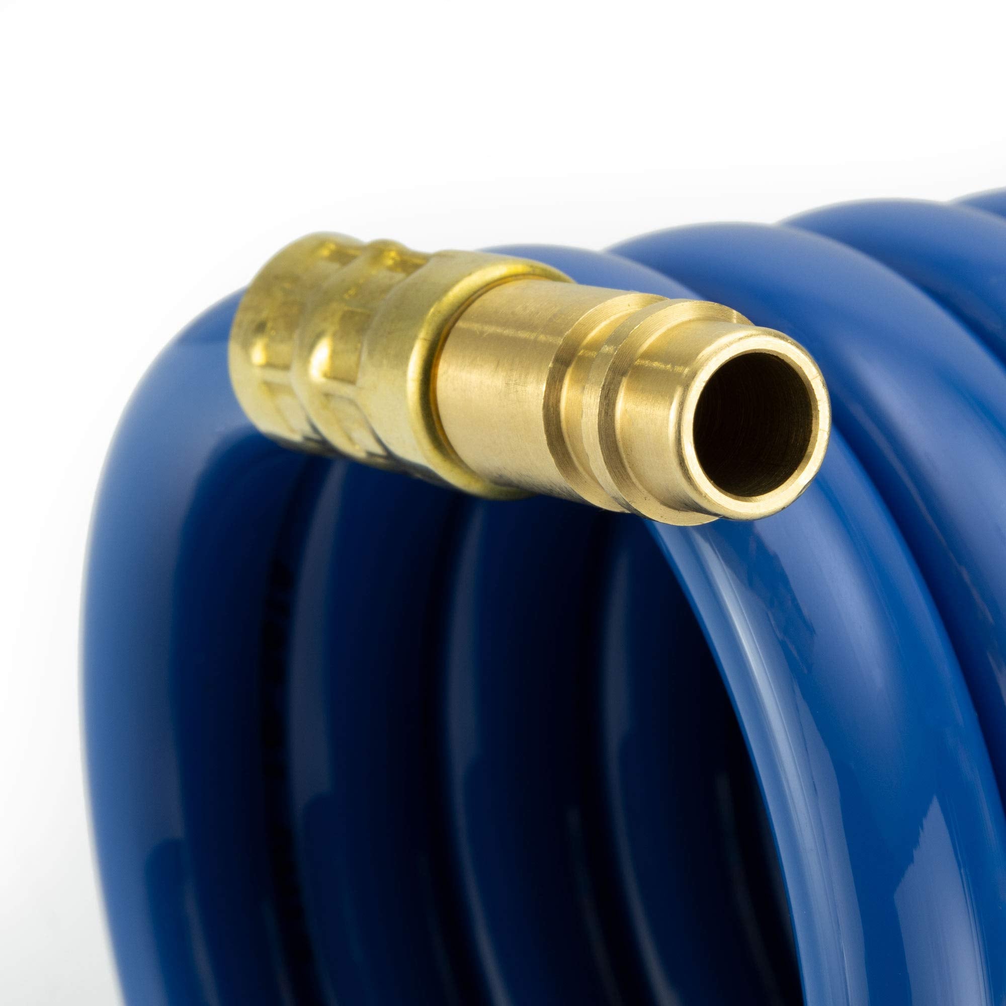Recpro Rv Exterior Shower Hose | 15' Blue Coiled Hose | Optional Flexible Quick Connect Sprayer | Uv Resistant (No Sprayer)