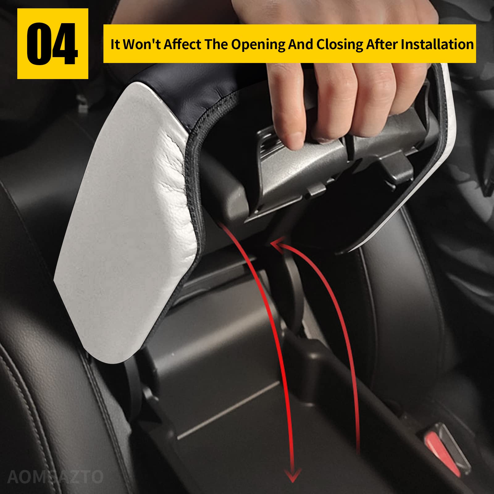 Aomsazto Armrest For Honda Crv 2017-2022 Black With White