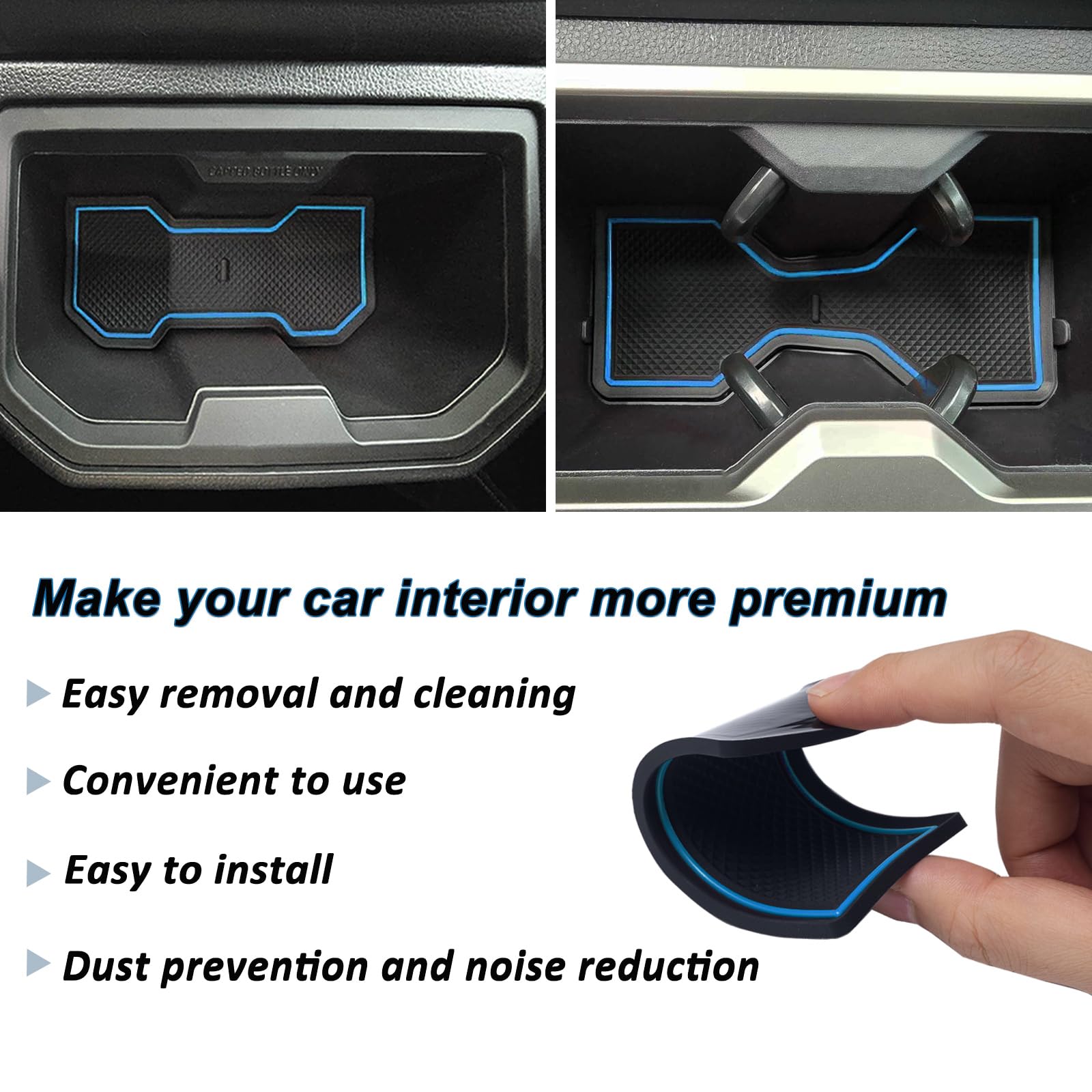 Premium Custom Liner Mat Compatible With 2024 2025 Toyota Tacoma(4Th Gen) Double Cab Accessories Center Console Door Pocket Cup
