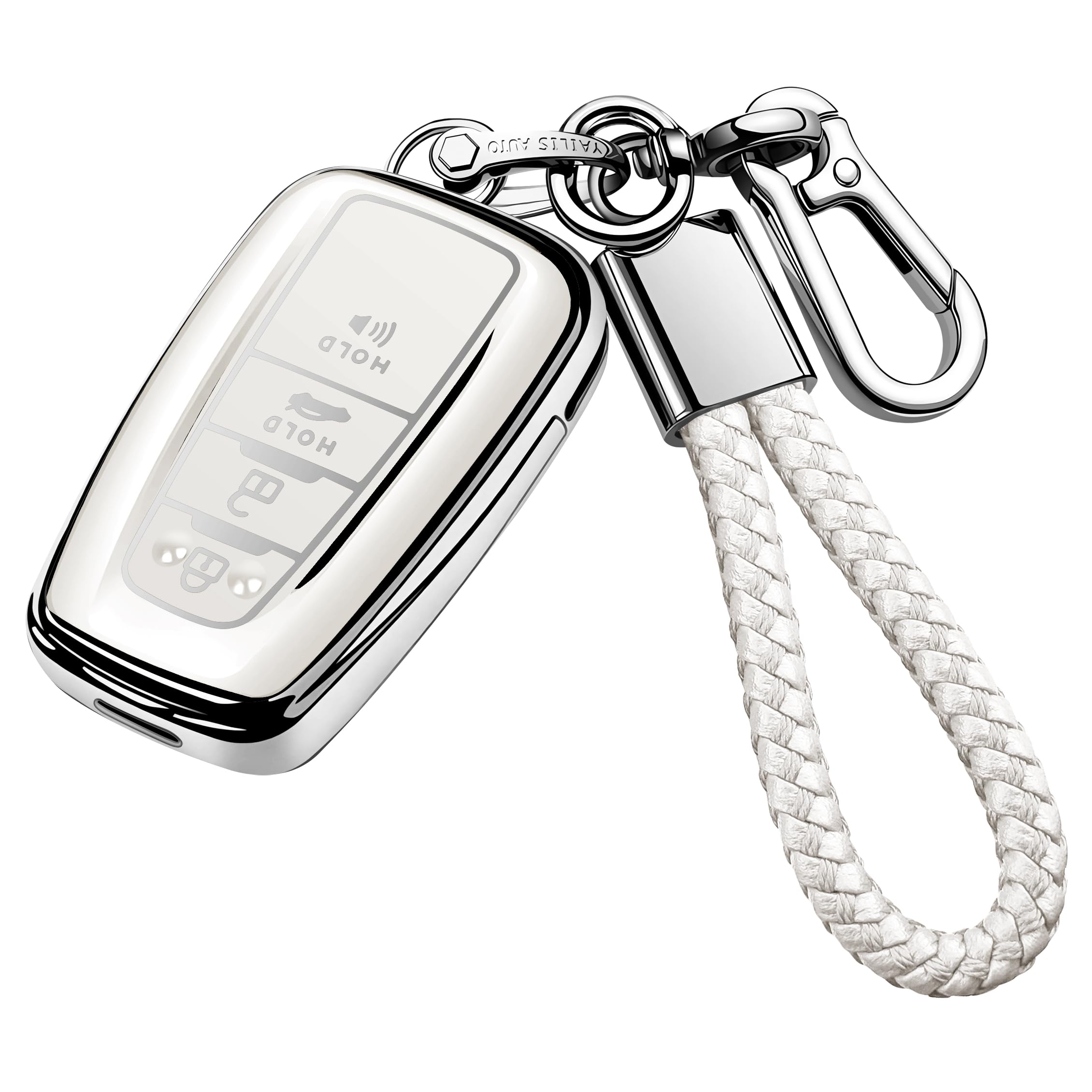 Tukellen For Toyota Key Fob Cover With Keychain,Special Soft Tpu Key Case Protector Compatible With 2020-2022 Highlander Corolla