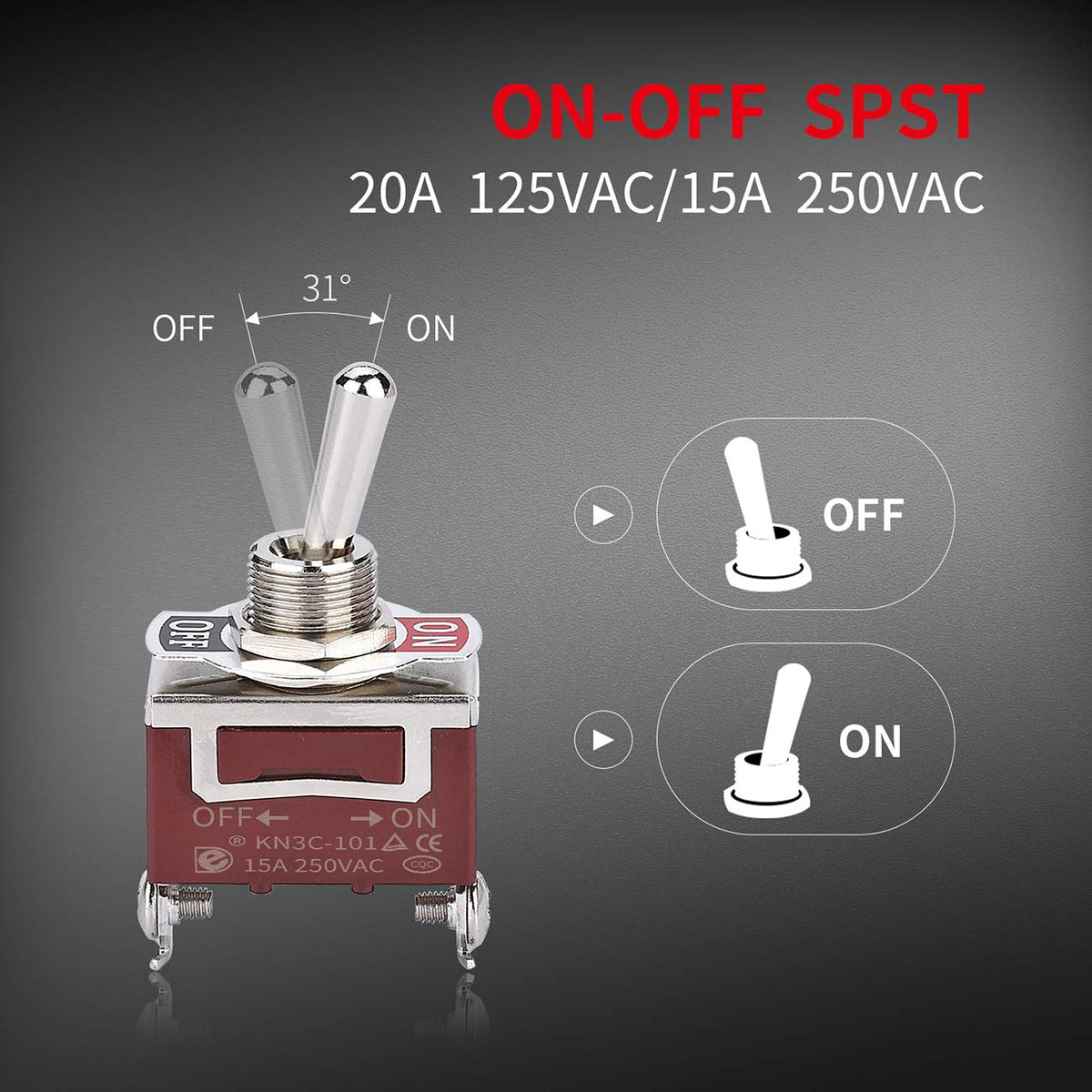 DAIERTEK Safety Toggle Switch with Red Cover 20A 12VDC/120 – Carkart