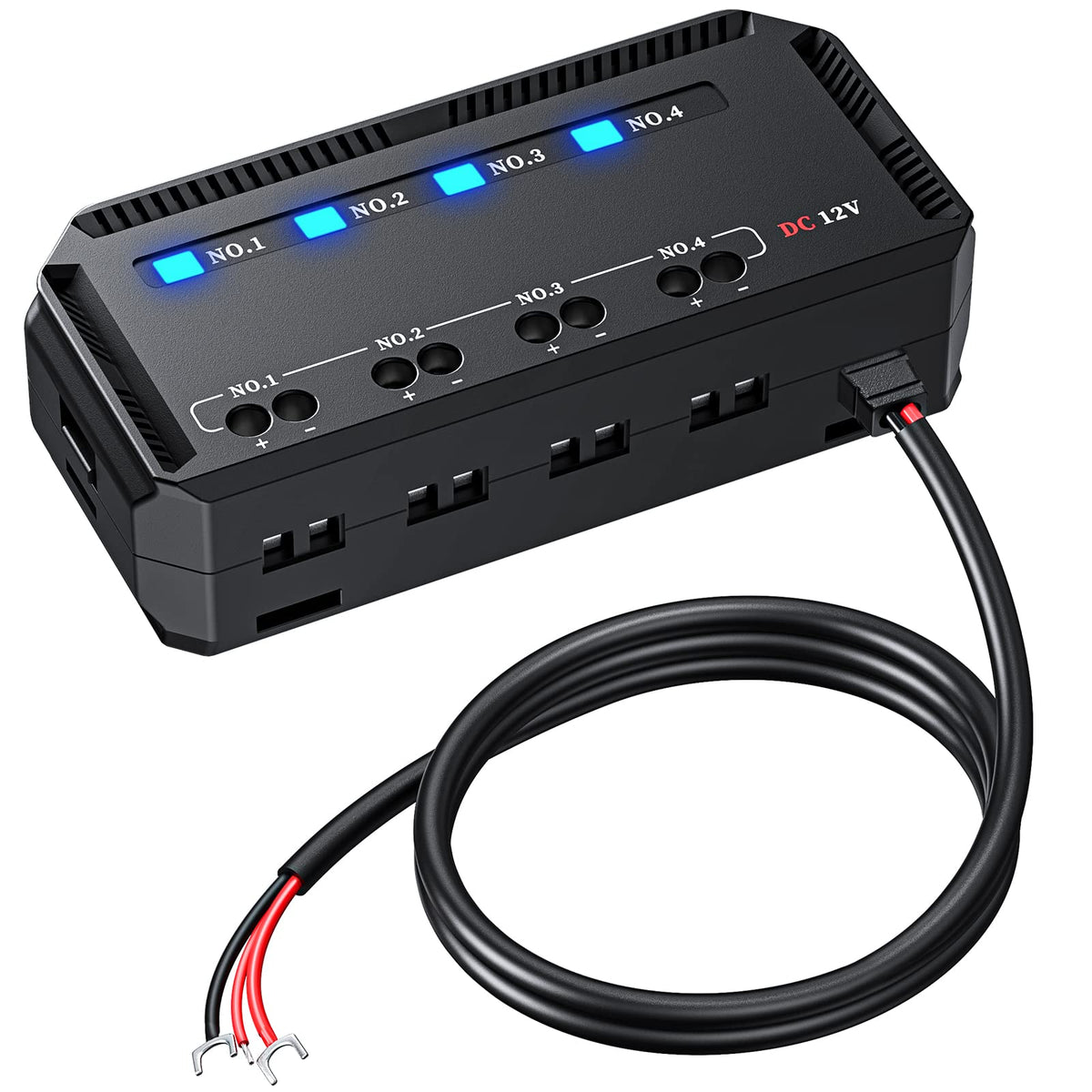 ELECTOP 12V Fuse Block, Universal 20A Motorcycle Automotive Fuse Block Fuse and Relay Box Kit with 4 Circuits Low Profile Mini B