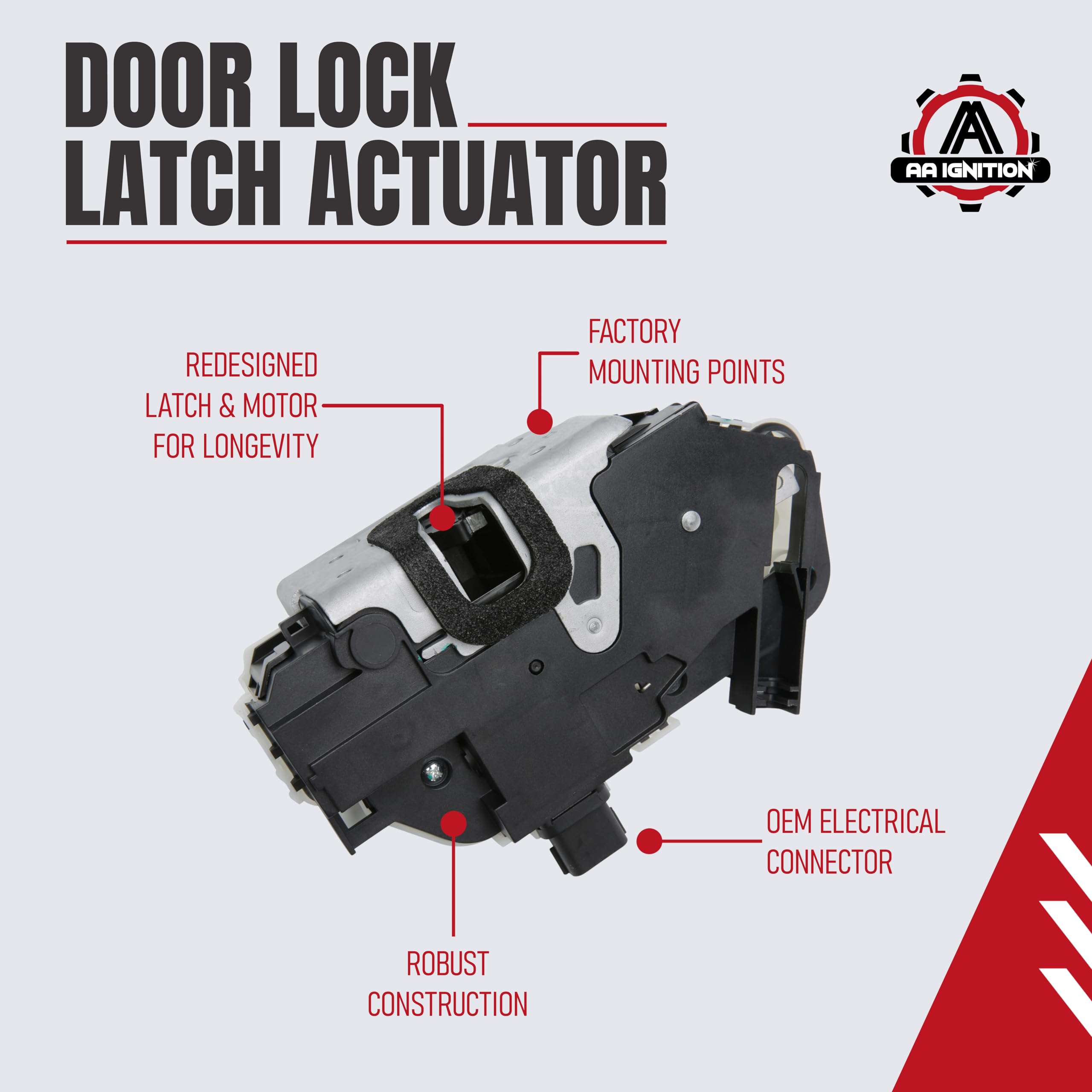 Door Lock Latch Actuator Replacement By Aa Ignition - Front Right Passenger Side - Replaces 9L3Z5421812A, 7T4Z7821812A - Fits Fo