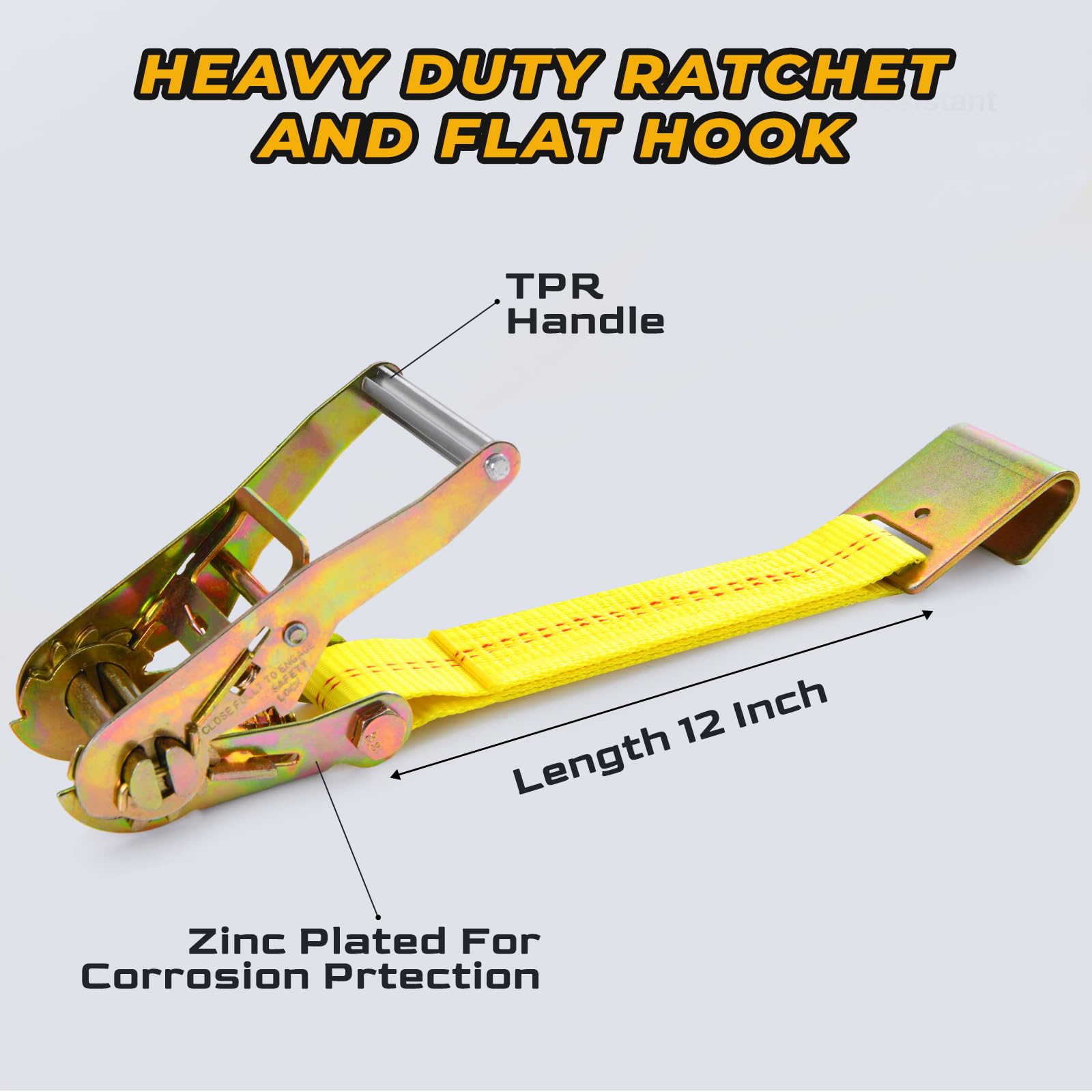 Trekassy Car Tie Down Straps for Trailers with Flat Hooks, 2 x 120 Heavy Duty Car Hauler Straps, 10000 LBS Break Strength (4