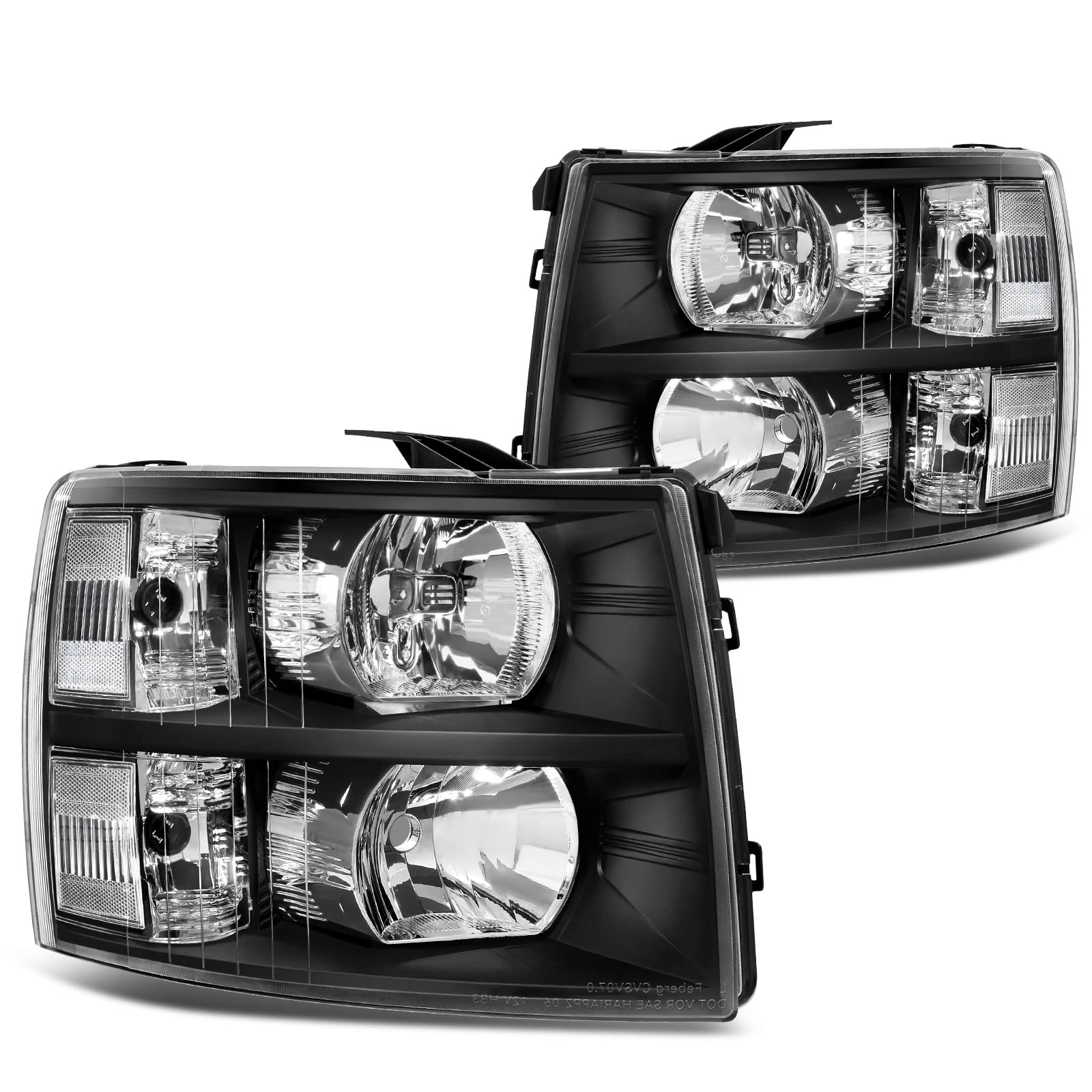 Dwvo Headlight Assembly Compatible With 2007-2013 Chevy Silverado 1500/2007-2014 Chevy Silverado 2500Hd 3500Hd (Not Fit 2007 Sil