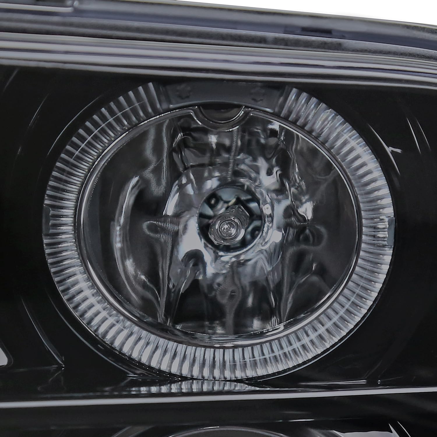 Spec-D Tuning Glossy Black Housing Smoke Lens Projector Headlights Compatible With 2005-2009 Ford Mustang Left + Right Pair Headlamps Assembly