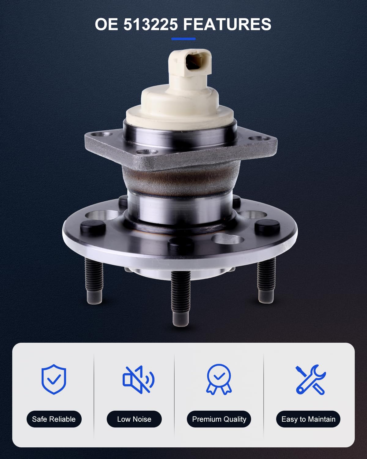 ECCPP Replacement For Wheel Bearing Hub 513225 Front Axle 5 Lugs For Chrysler 300 2005-2009, For Dodge Charger 2007-2009, For Do