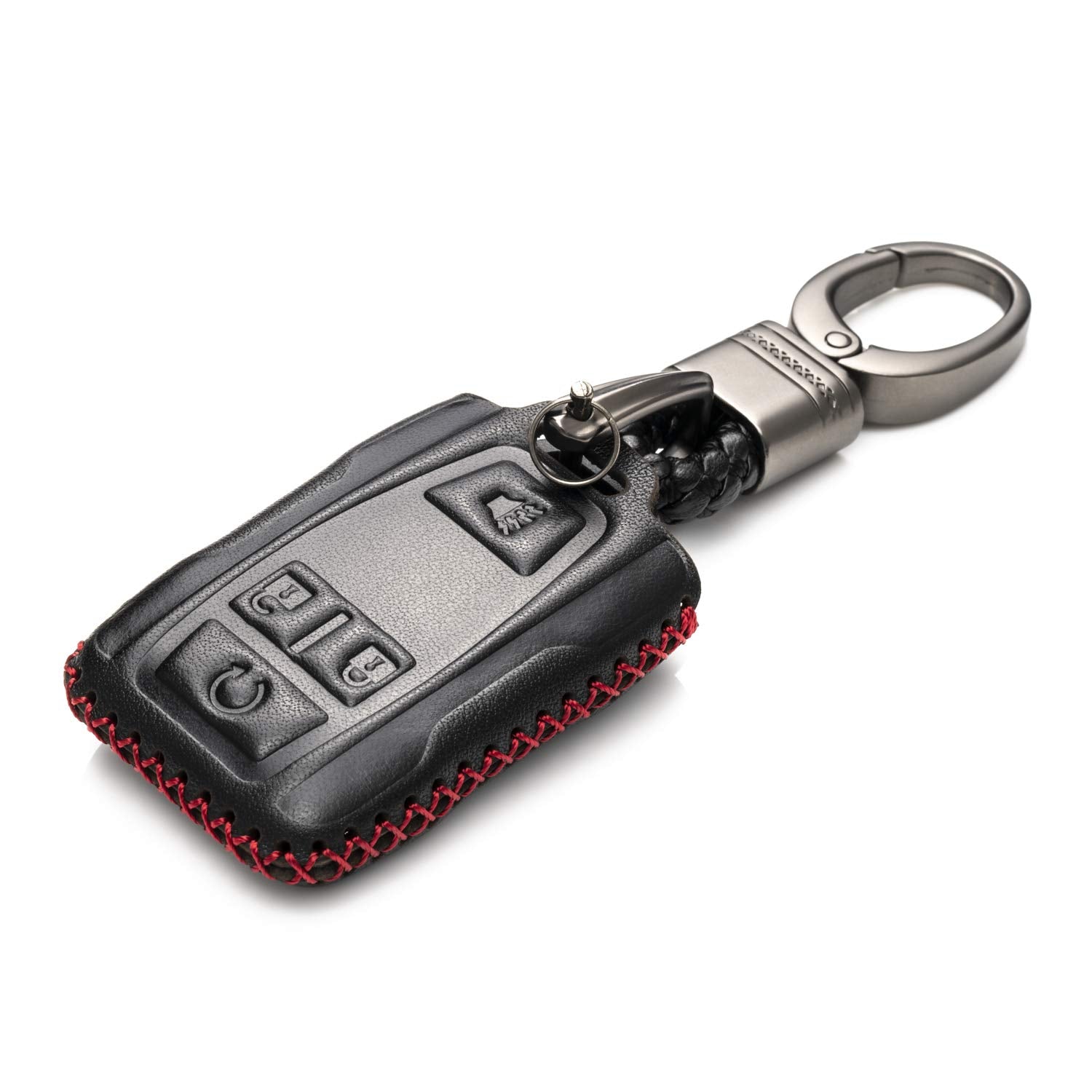 Vitodeco Genuine Leather Key Fob Case Cover Compatible for 2019-2021 GMC Sierra, Canyon, Chevy Silverado 1500, Tahoe, Colorado,
