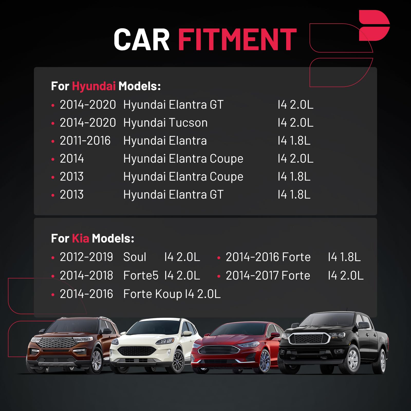 BDFHYK Ignition Coils Pack Compatible with Hyundai Elantra GT Coupe Tucson Kia Soul Forte l4 2.0L 1.8L Coil for UF651 27300-2E00