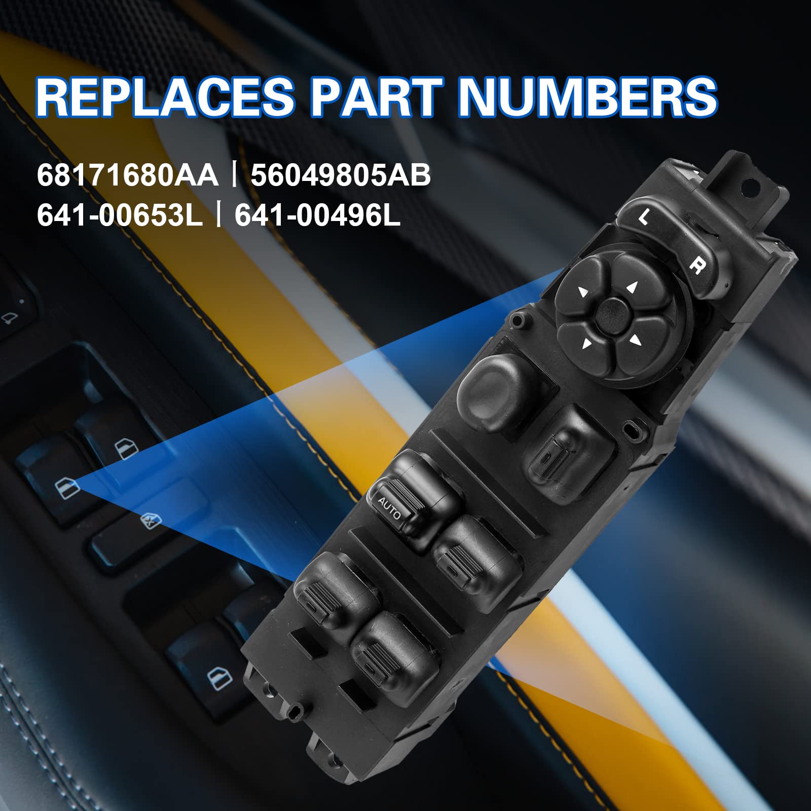 Master Power Window Switch 56049805Ab Replacement For Dodge Ram 1500 2500 3500 2002-2010, Dodge Dakota 2001-2004, Dodge Durango 2001-2003