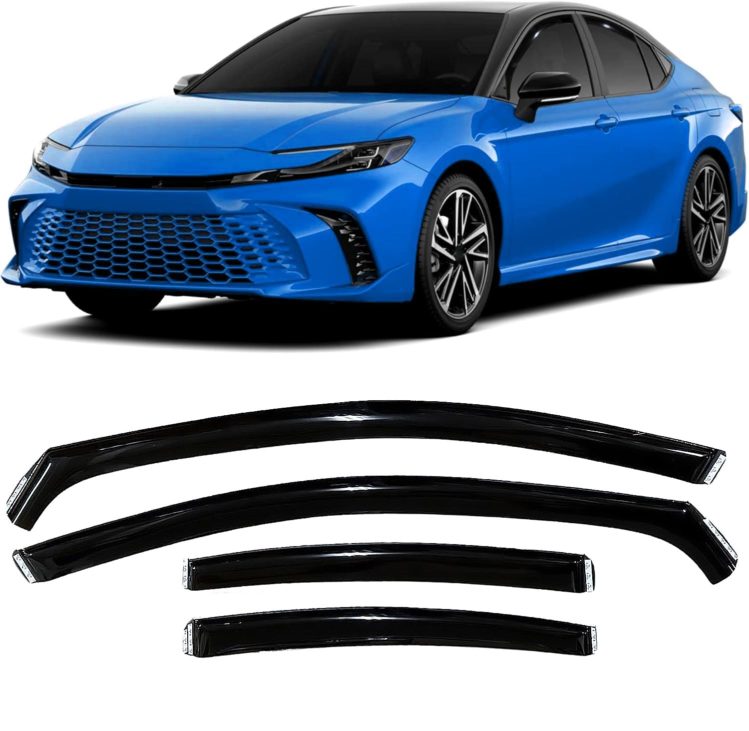 2025 2026 In-Channel Rain Guards For Toyota Camry Side Window Visor Deflectors Le Se Xle Xse