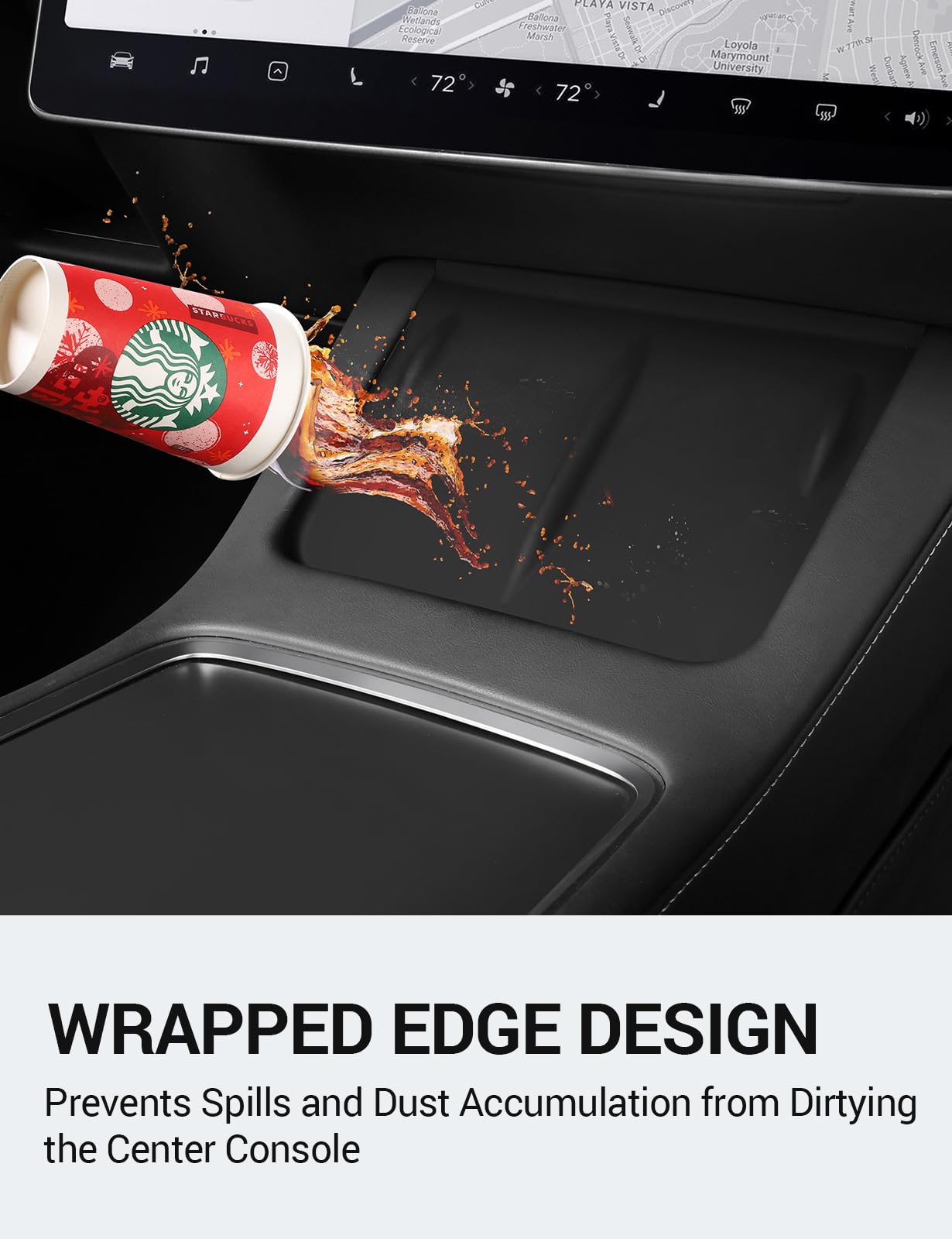 Basenor Tesla Model Y Model 3 Center Console Wireless Charger Mat Silicone Mat Wireless Charging Phone Pad For Tesla Interior Ac