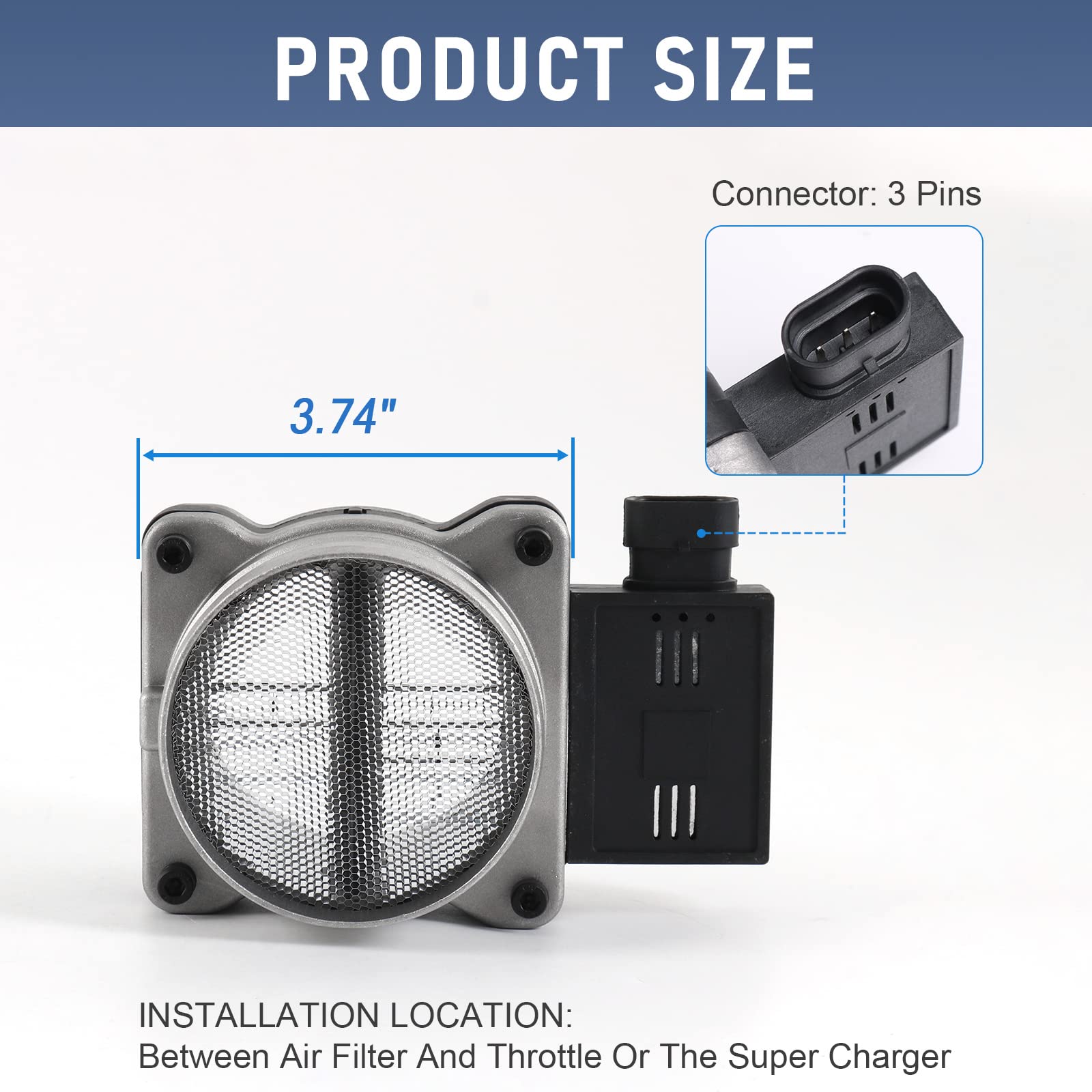 RADHLBNIU Mass Air Flow Sensor, Maf Sensor Compatible with Chevy Astro, Blazer, Impala, S10, Lumina - Gmc Jimmy, Sonoma - Buick