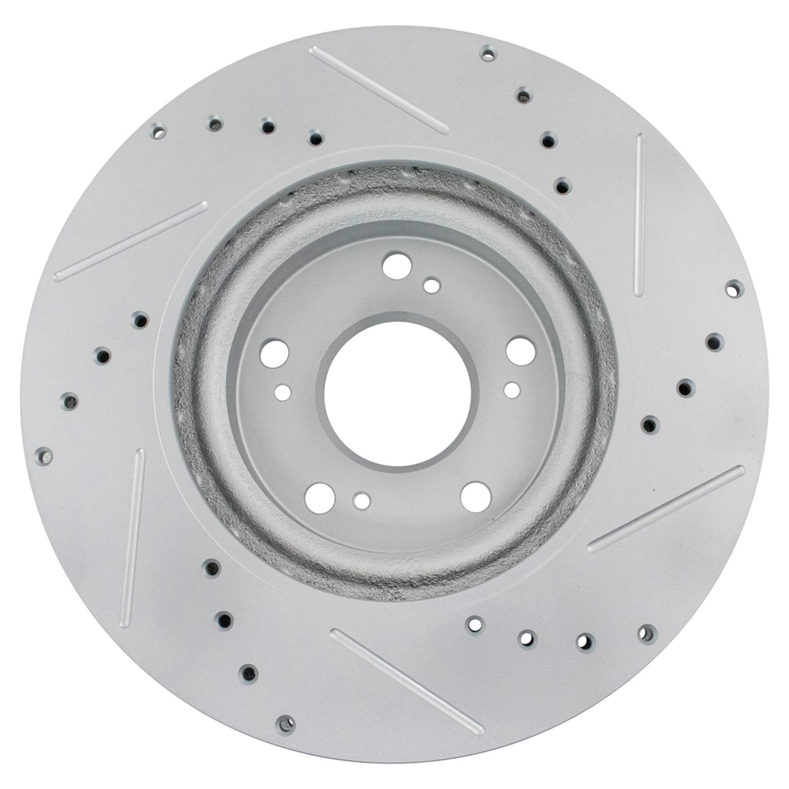 Trq Front Performance Brake Rotors Set Premium G-Coated Cross Drilled & Slotted Compatible With 2002-2006 Acura Rsx 2006-2011 Ho