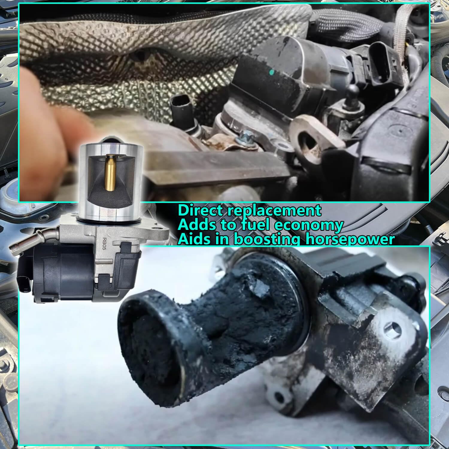 EGR Valve 6421402160,Compatible with Mercedes - Benz ML350 E350 GLS350d E350 S350 3.0L S63 AMG 5.5L V8 Replace A6421402160 88489