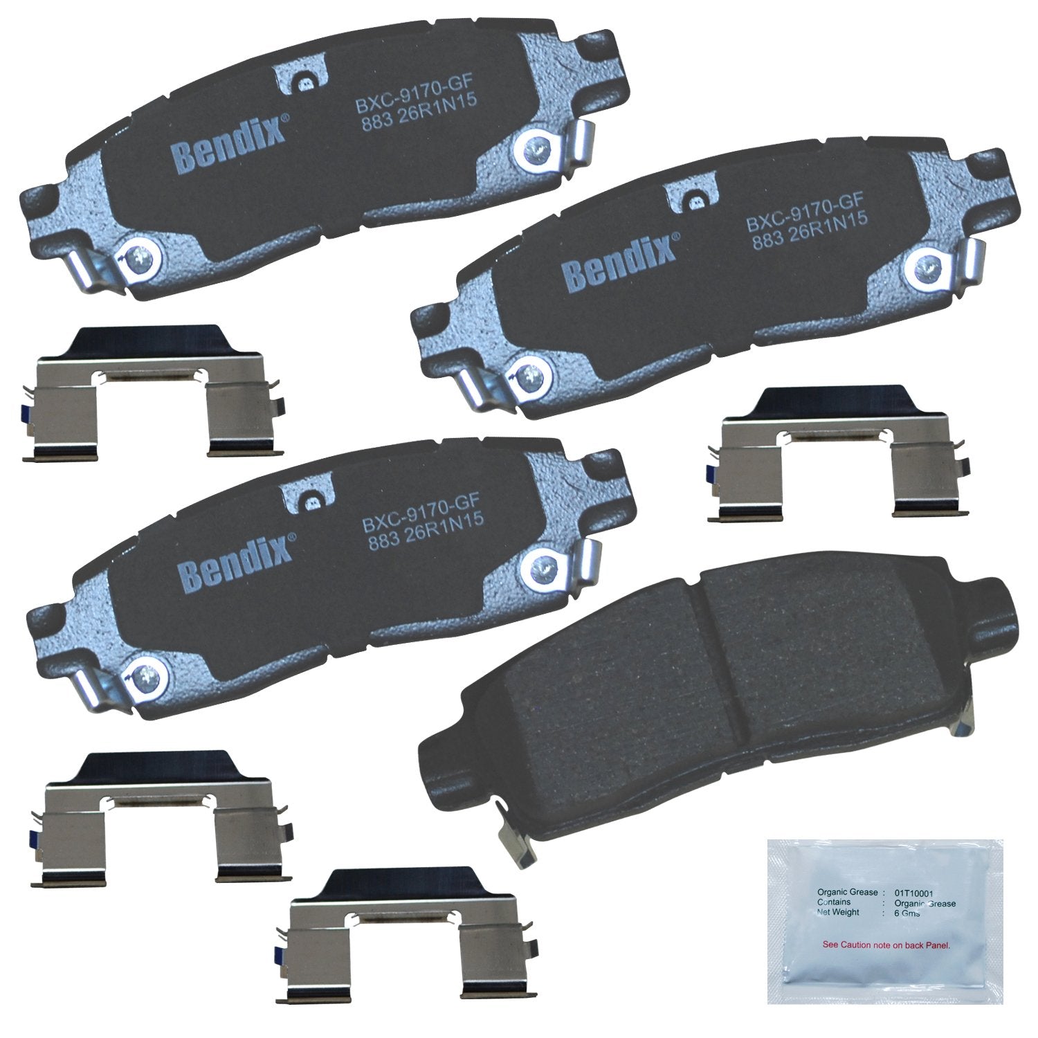 Bendix Priority1 Cfc883 Rear Brake Pads For Select Models Buick Enclave,Rainier,Cadillac Xts,Chevy Ssr,Trailblazer,Ext,Traverse,