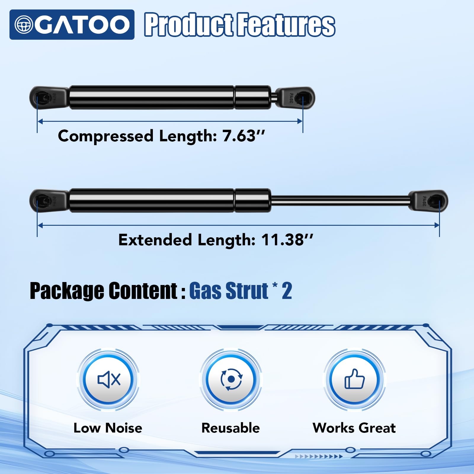 Rear Liftgate Hatch Lift Supports Struts Compatible with Dodge Challenger 2008 2009 2010 2011 2012 2013 2014 2015 2016 2017 2018