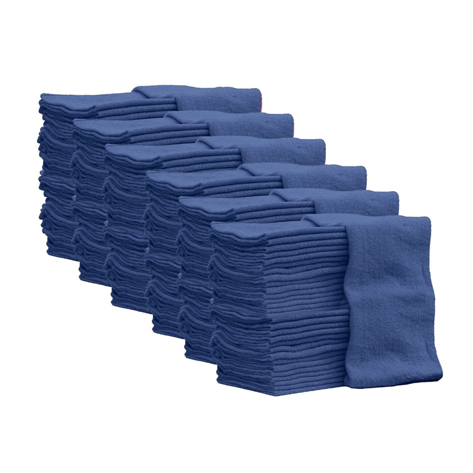Nabob Wipers Auto Mechanic Shop Towels 500 Pack Bulk Shop Rags 100% Cotton Size 14''X14'' Commercial Grade (500 Pack, Blue)