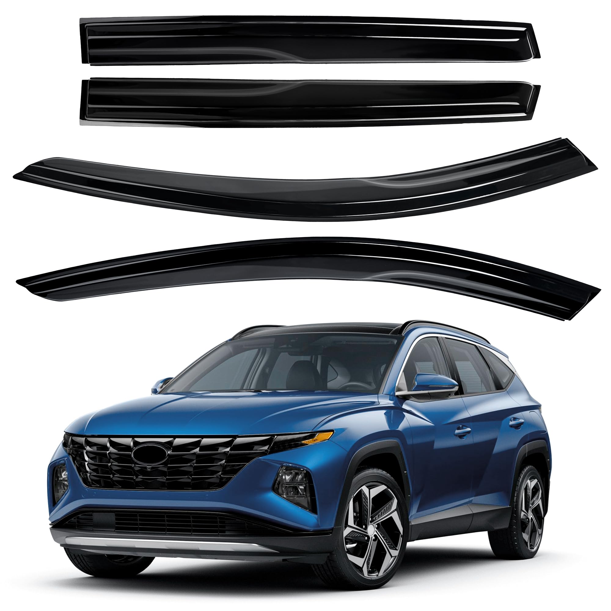 AUXKO Rain Guards for Hyundai Tucson 2025-2022, Tucson Window Vent Visor Accessory - Shatterproof Sun Smoke Rain Guard Window Vi