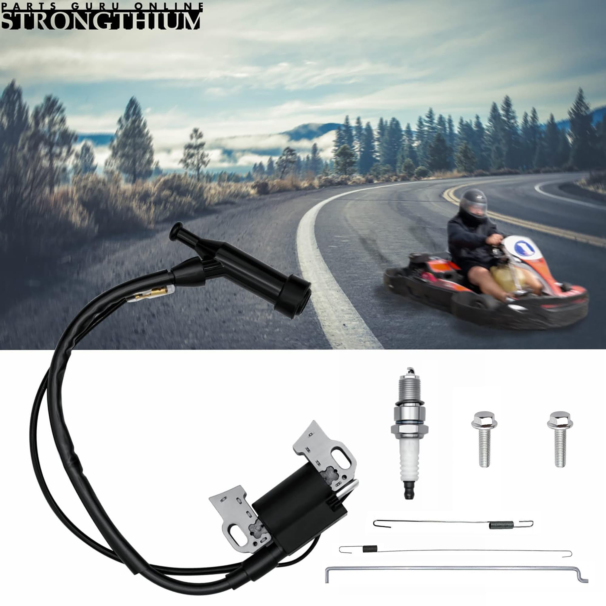 STRONGTHIUM 420 cc Ignition Coil + Spark Plug Throttle Springs for Honda GX240 GX270 GX340 GX390 Predator 301cc 420cc 8.0 9.0 11