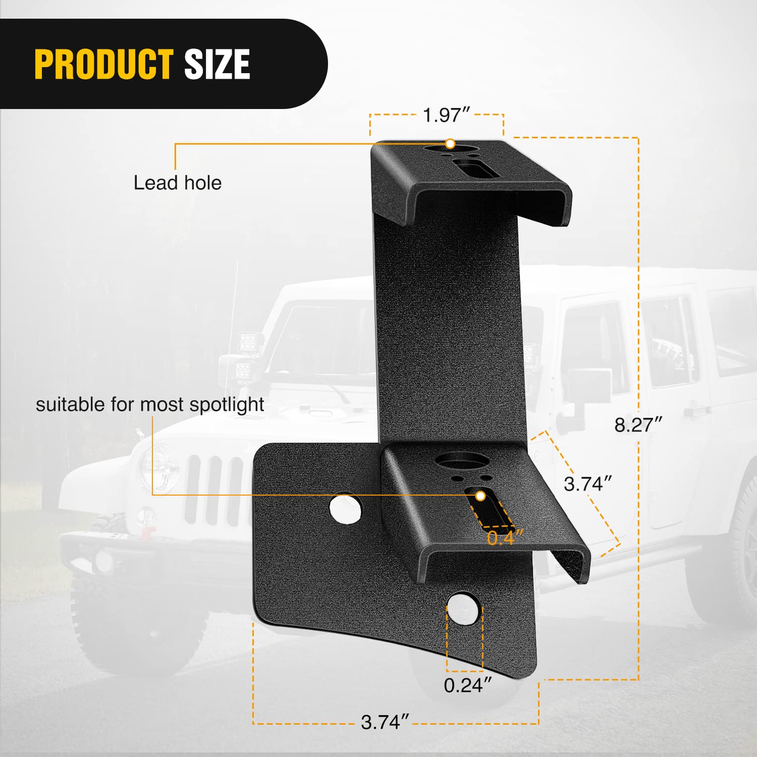 Nilight 2Pcs Windshield Hinge Mounting Brackets Dual A-Pillar For Offroad Led Fog Light Work Light For 2007 2008 2009 2010 2011