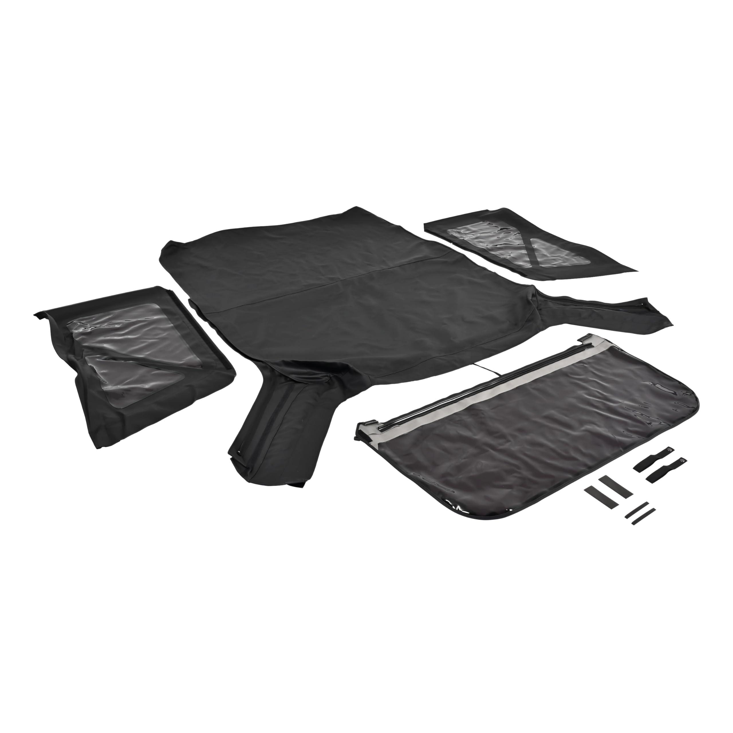 HECASA Soft Top Replacement Compatible with 2007-2018 Jeep Wrangler 2 Door Models w/Removable Side Back Window Black