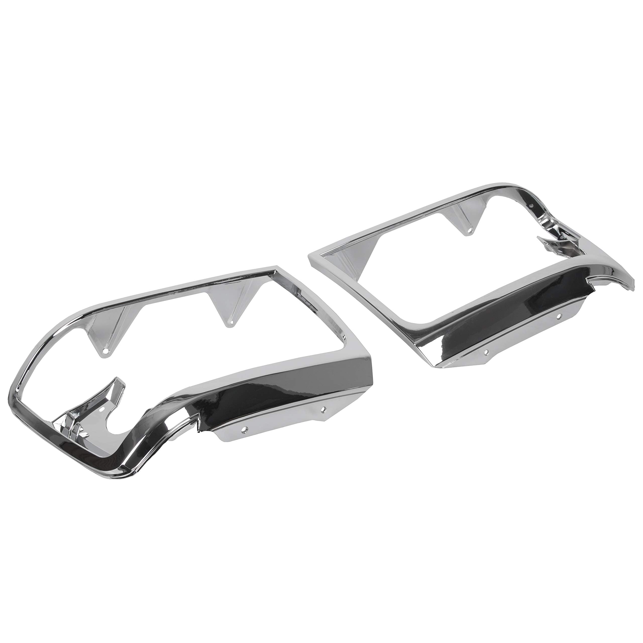 ECOTRIC Headlights Trim Bezel Pairs Compatible with 1992-1997 F250 F350 Truck & 1992-1996 Bronco F150 Pickup Truck Headlamp Doors Chrome Replacement for Part Number FO2512130 FO2513131 F2TZ13064D