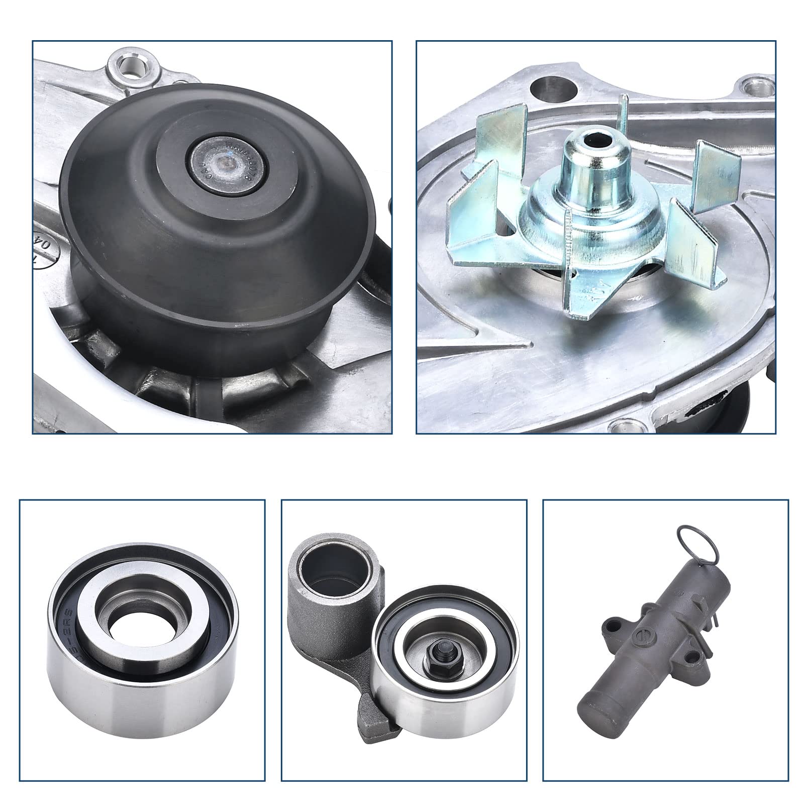 Timing Belt Kit With Water Pump Compatible With 2003-2018 Honda Accord Crosstour Odyssey Pilot Ridgeline Mdx Rdx Rl Tl Tsx Zdx Saturn Vue 3.0L 3.5L 3.7L Replaces Tkh002 Tckwp329 19200-Rdv-J01