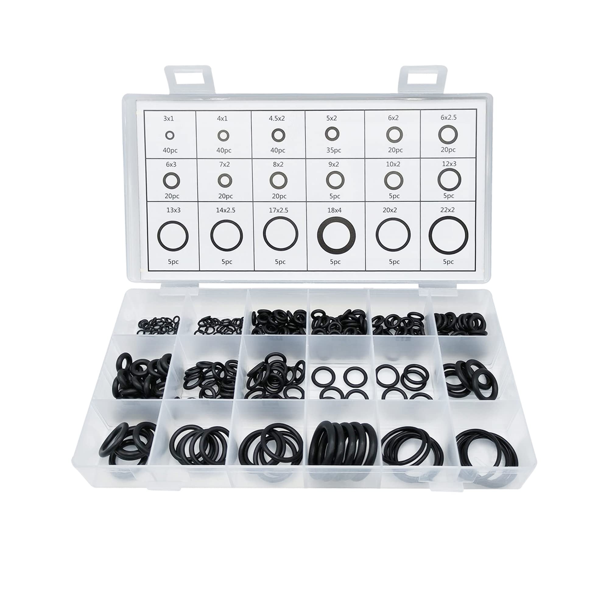 300 Pcs Rubber O-Ring Assortment Kit Set,O Rings Seal Gasket Rubber Washer Assortment Rubber,O-Rings Gaskets Washers For Car,Professional Plumbing,Faucet,Mechanic,Repairs,Air Or Gas Connections