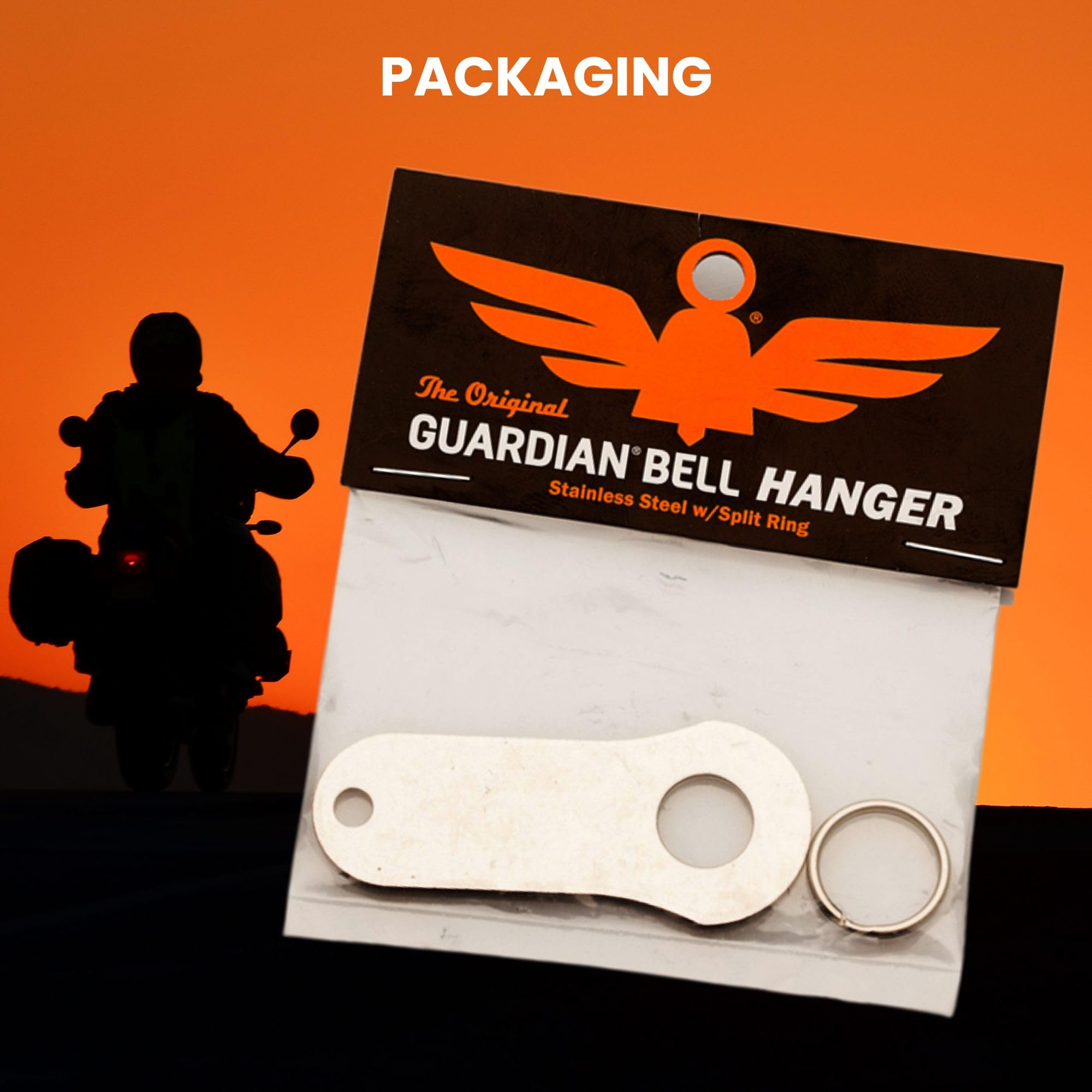 Guardian Bell Hanger Motorcycle Biker Luck Gremlin Riding Bell Hanger (Original Version), Standard, Silver
