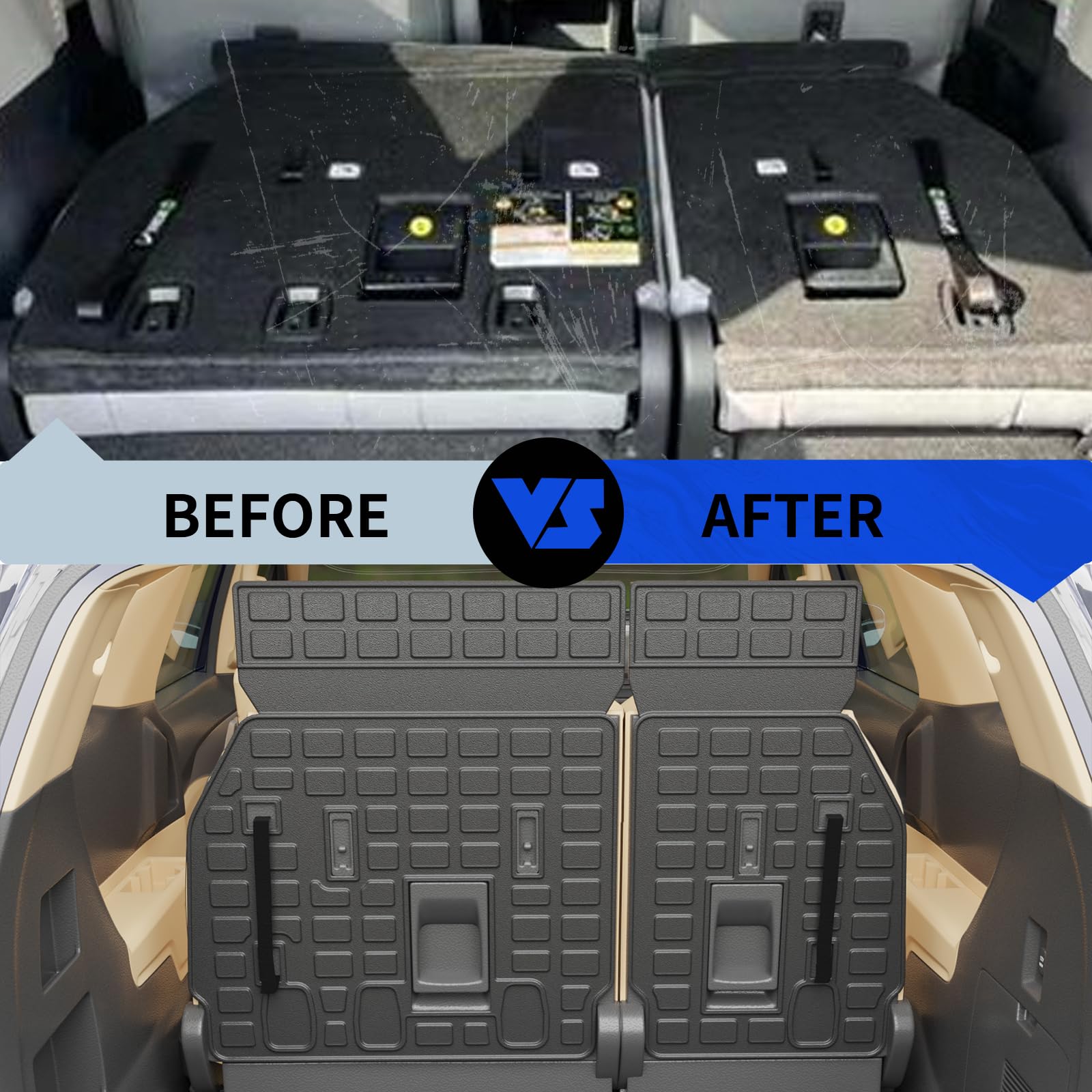 Rongtaod Cargo Mat Compatible with 2021-2025 Toyota Sienna 7&8 Seats Cargo Liner Trunk Liner Trunk Mat 3rd Row Back Seat Cover A